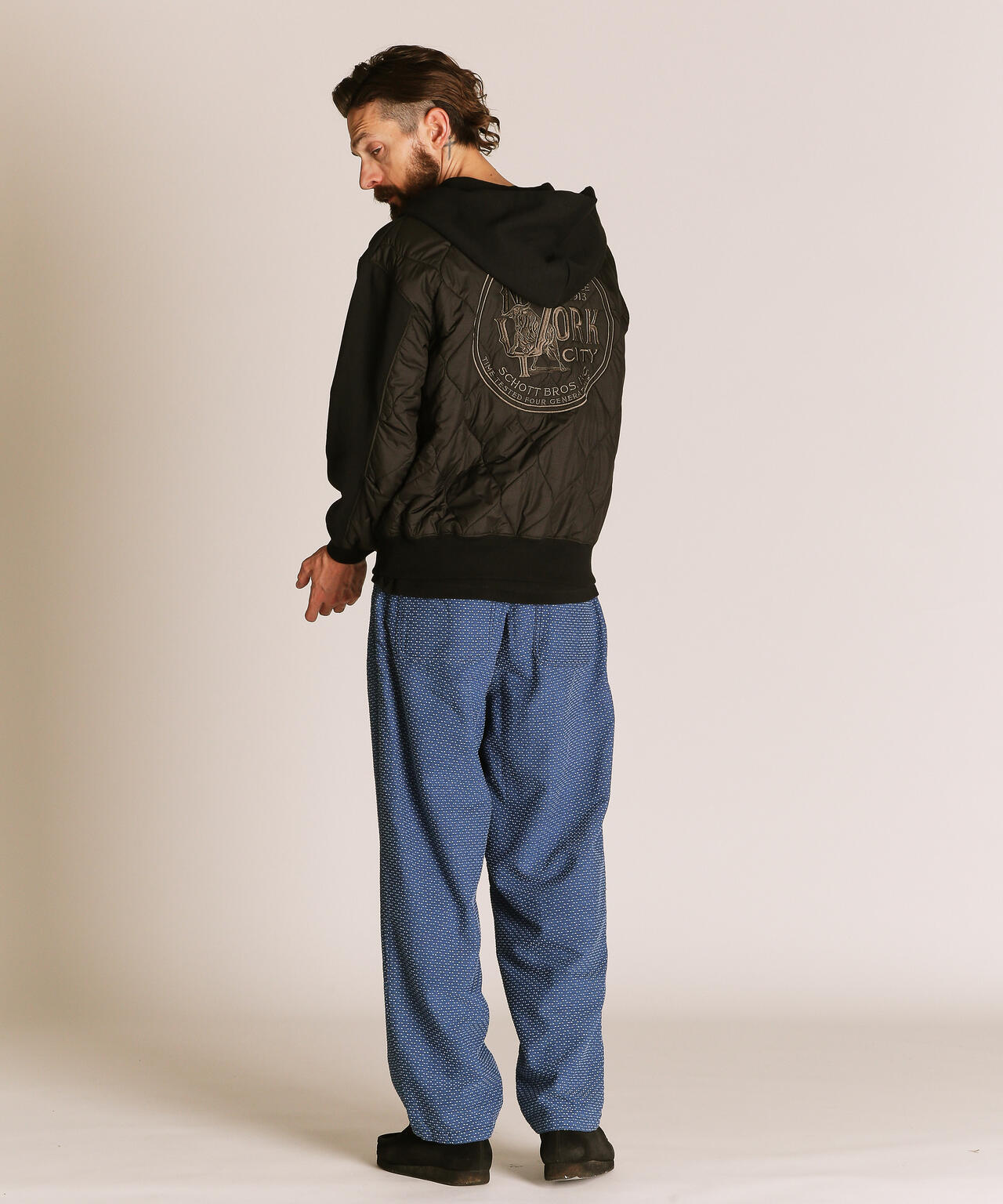 QUILTED COMBI. ZIP HOODED/キルティング コンビ ジップパーカー