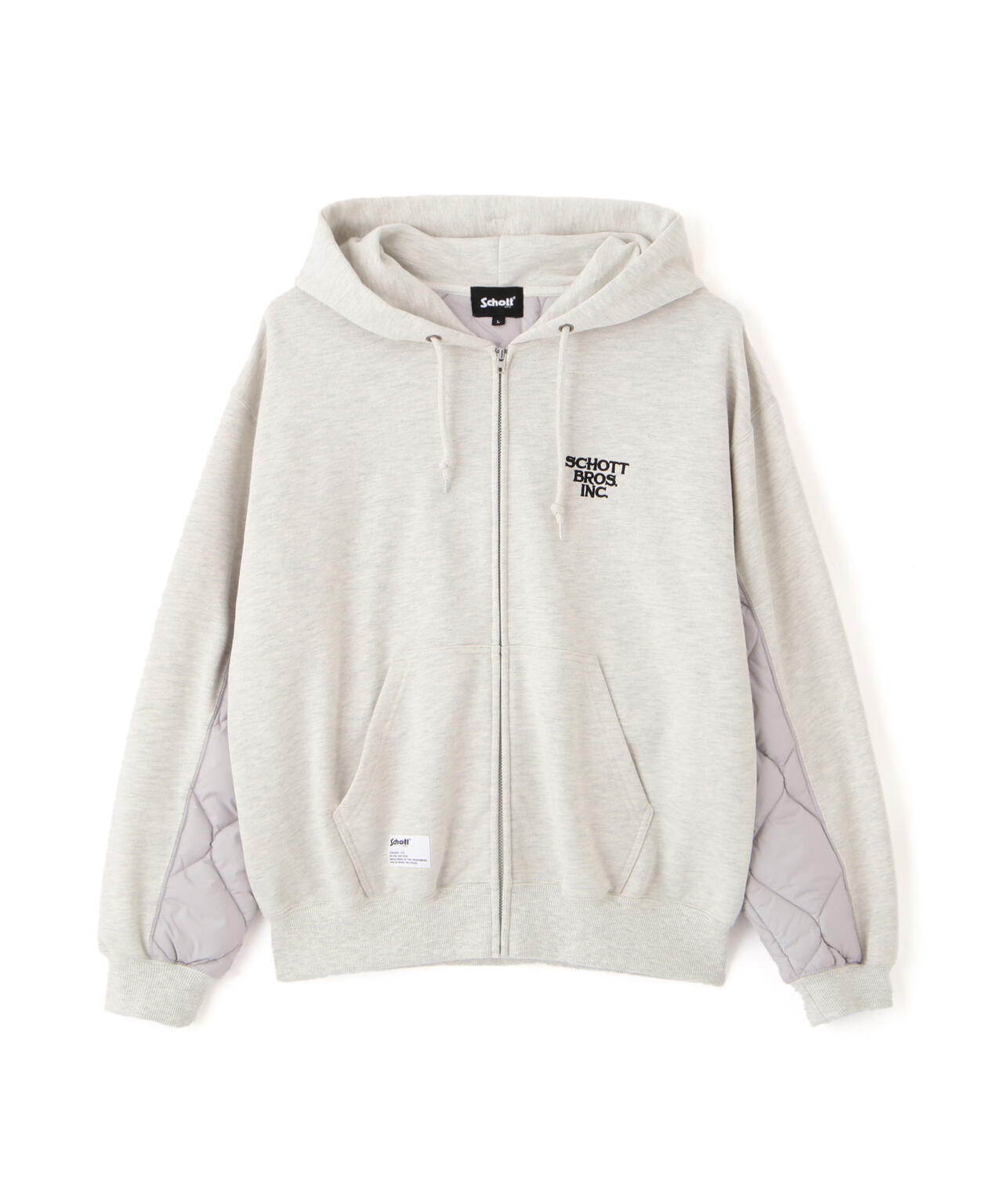 QUILTED COMBI. ZIP HOODED/キルティング コンビ ジップパーカー