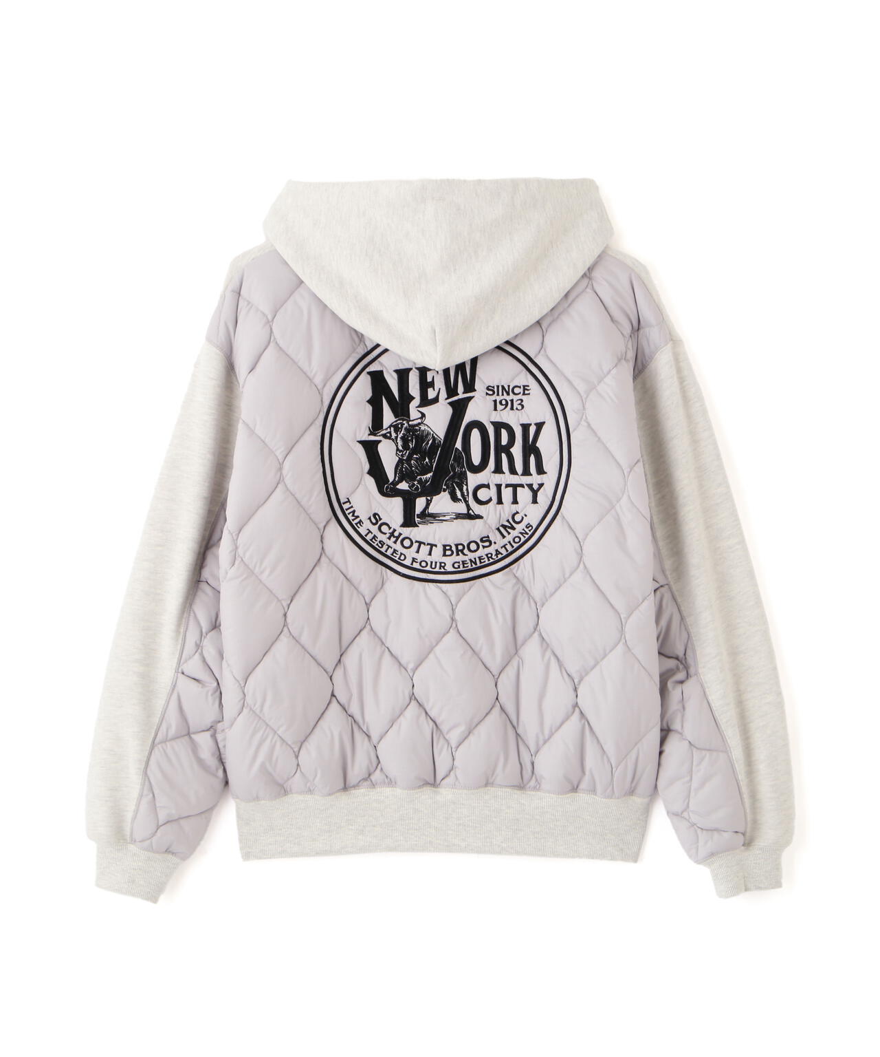 QUILTED COMBI. ZIP HOODED/キルティング コンビ ジップパーカー
