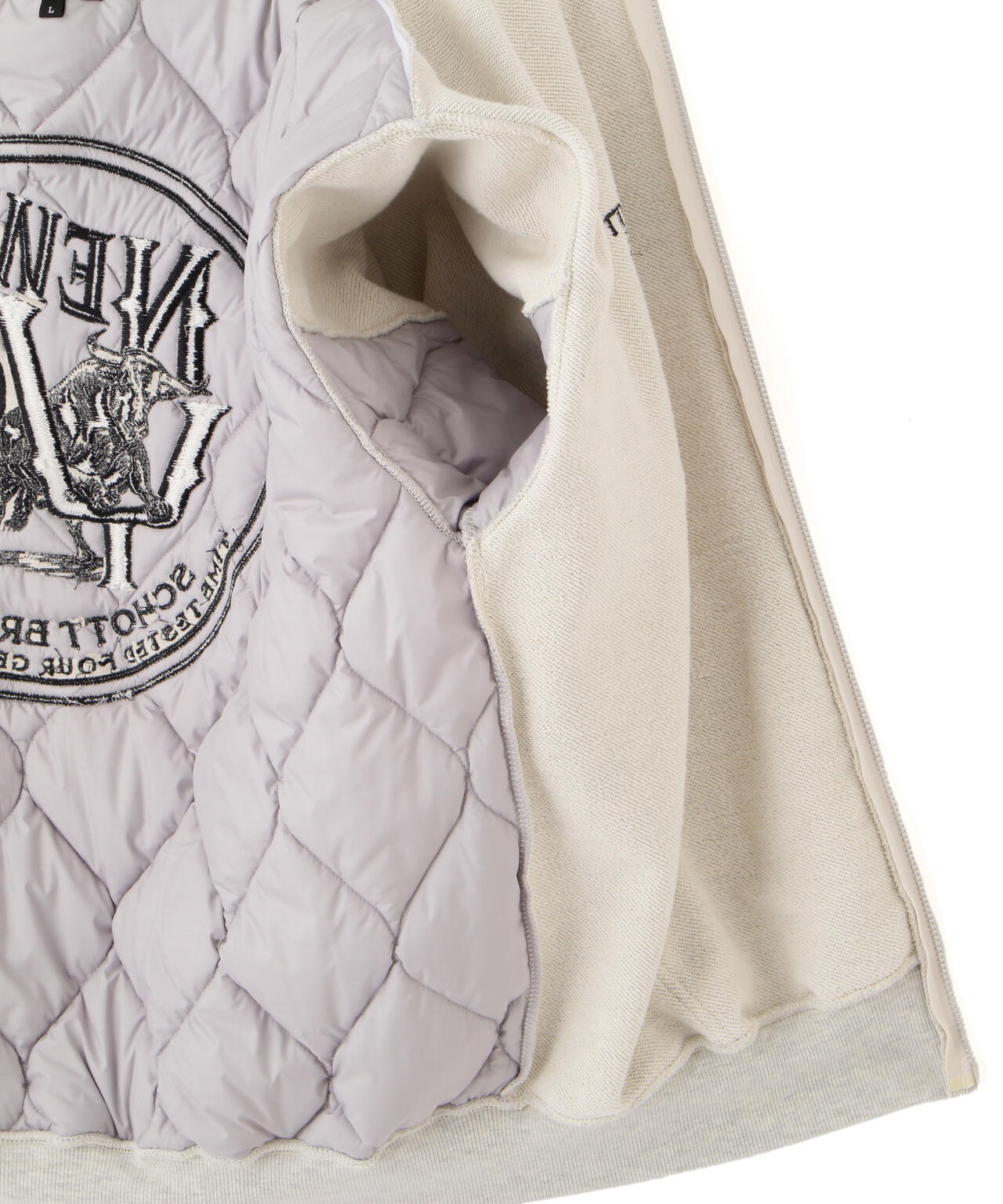 QUILTED COMBI. ZIP HOODED/キルティング コンビ ジップパーカー