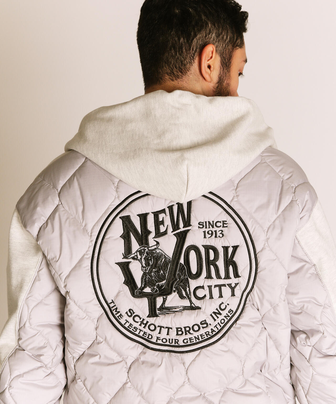 QUILTED COMBI. ZIP HOODED/キルティング コンビ ジップパーカー