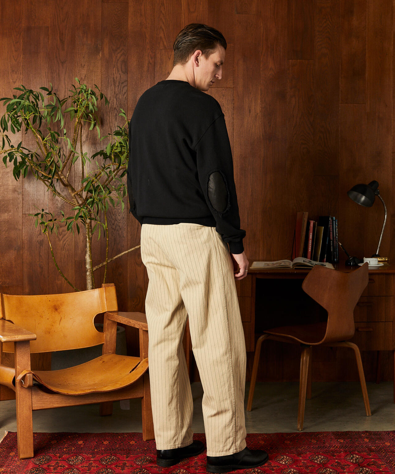 LEATHER ELBOW PATCH SWEAT/レザー エルボーパッチ スウェット