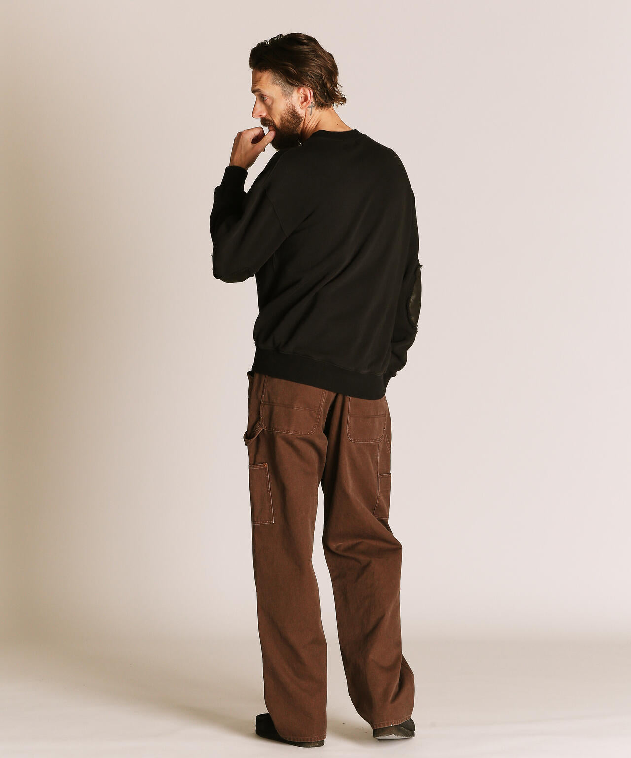 LEATHER ELBOW PATCH SWEAT/レザー エルボーパッチ スウェット