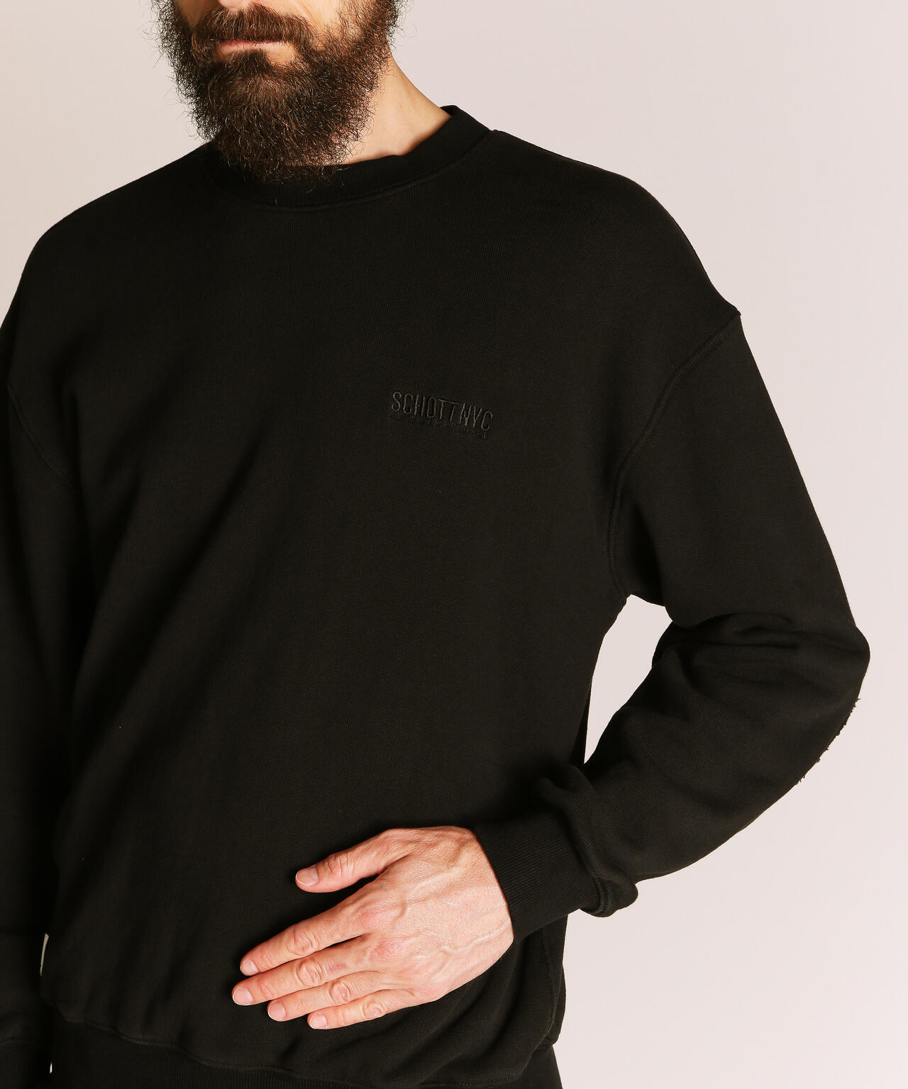 LEATHER ELBOW PATCH SWEAT/レザー エルボーパッチ スウェット