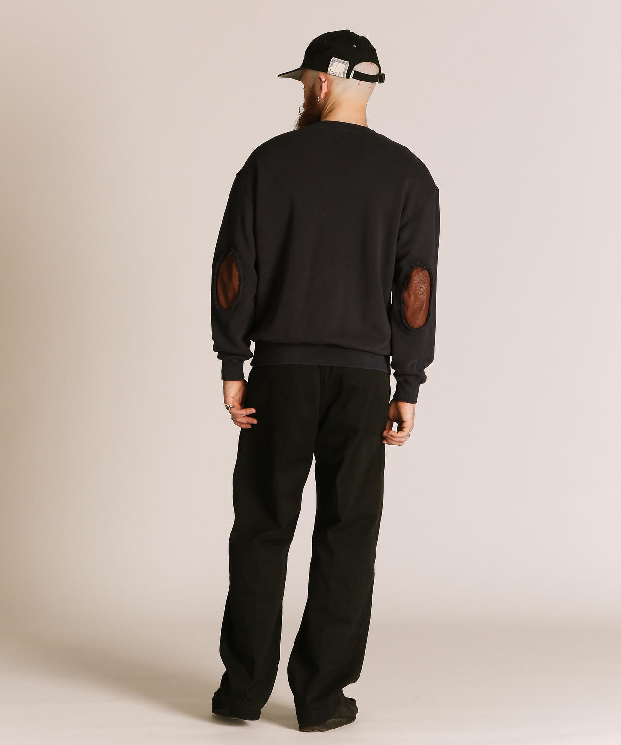 LEATHER ELBOW PATCH SWEAT/レザー エルボーパッチ スウェット