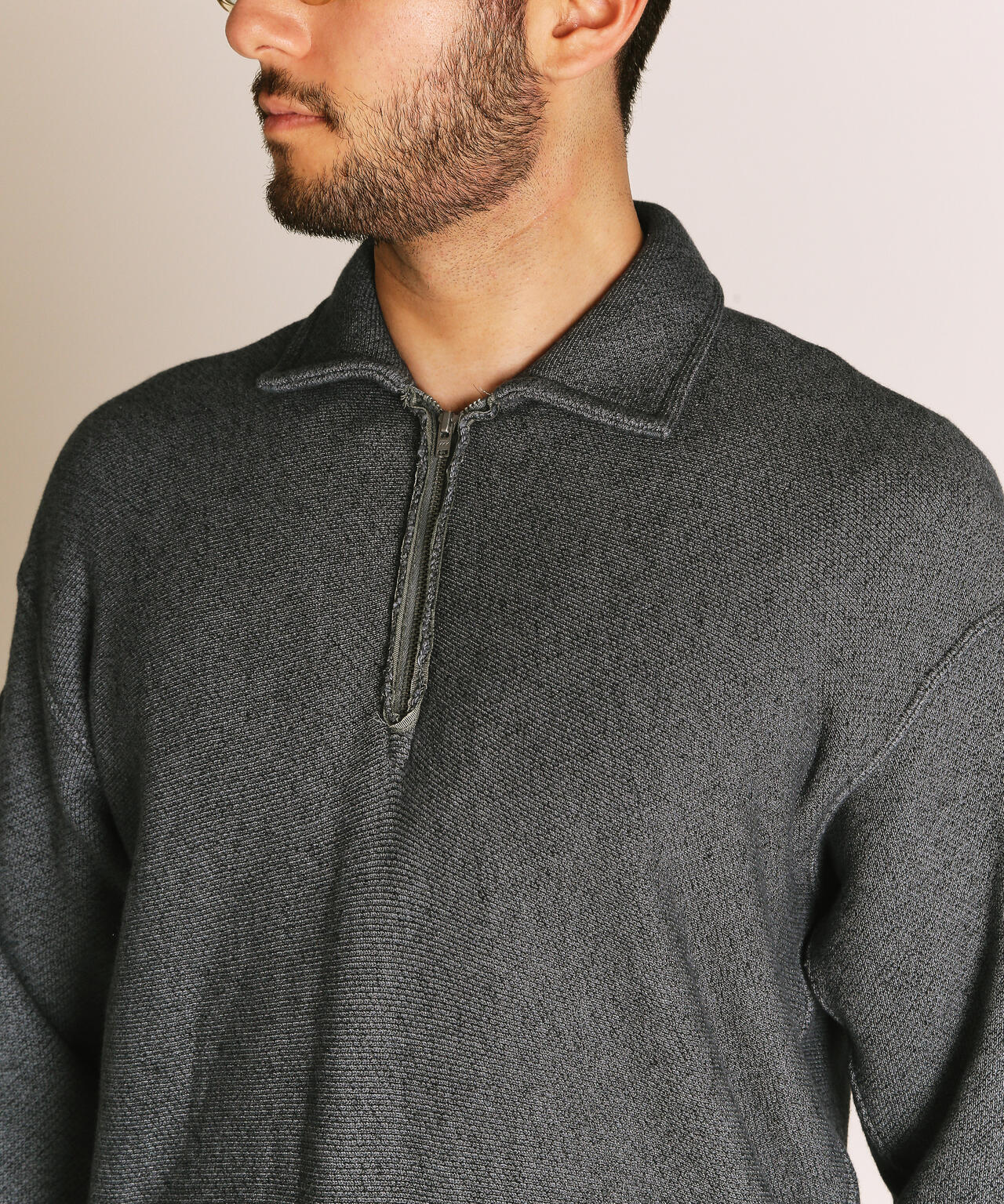 SALT AND PEPPER HALF ZIP SWEAT/ソルト アンド ペッパー ハーフジップスウェット