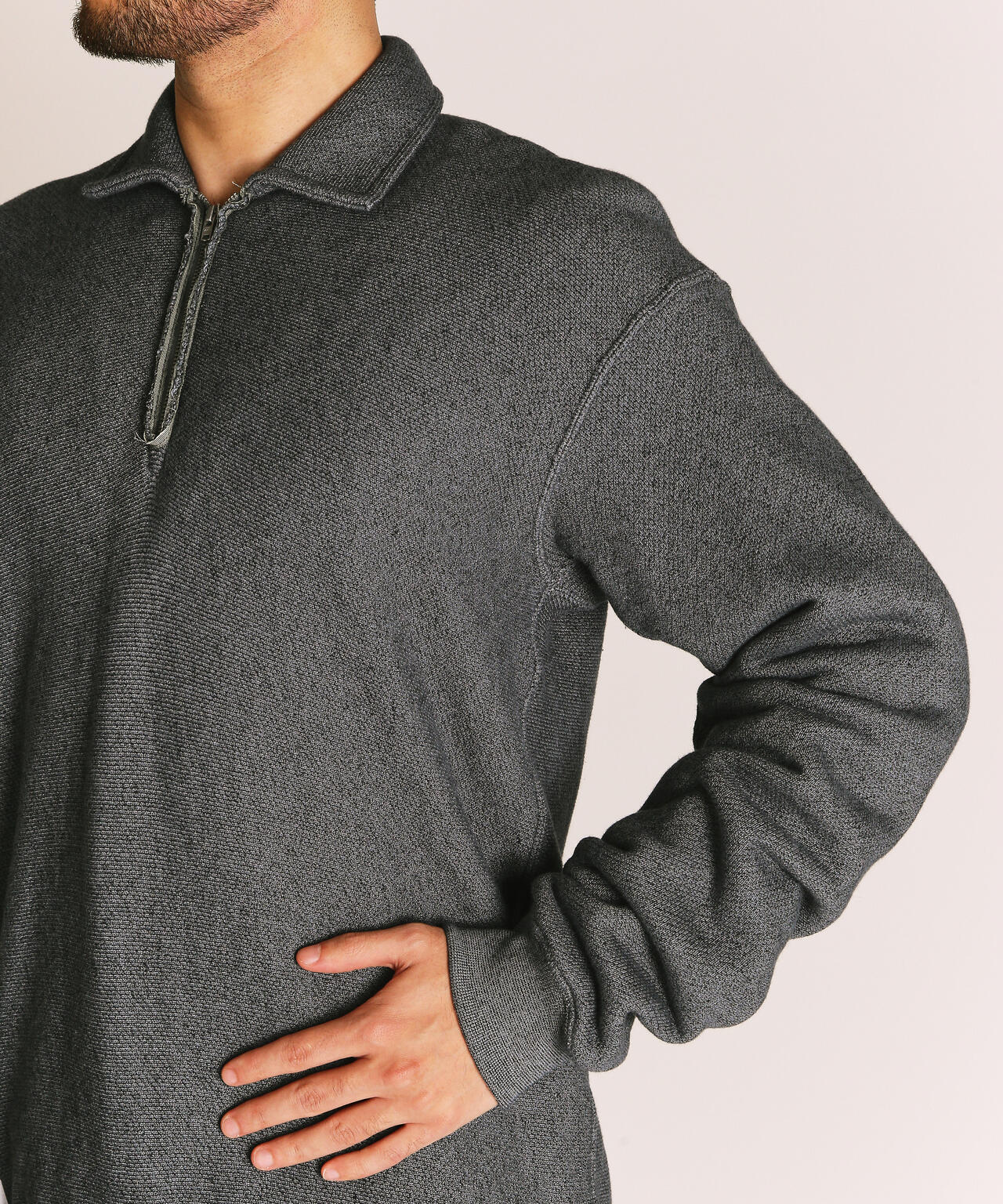 SALT AND PEPPER HALF ZIP SWEAT/ソルト アンド ペッパー ハーフジップスウェット