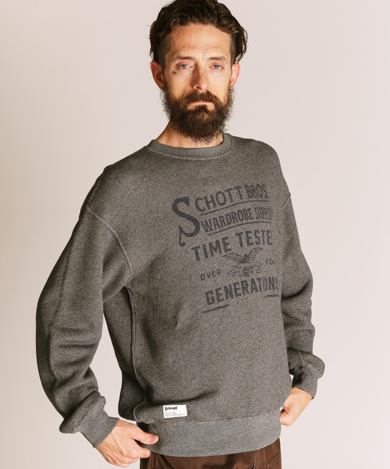 SALT AND PEPPER CREW SWEAT TIMETESTED FOUR GENERATIONS