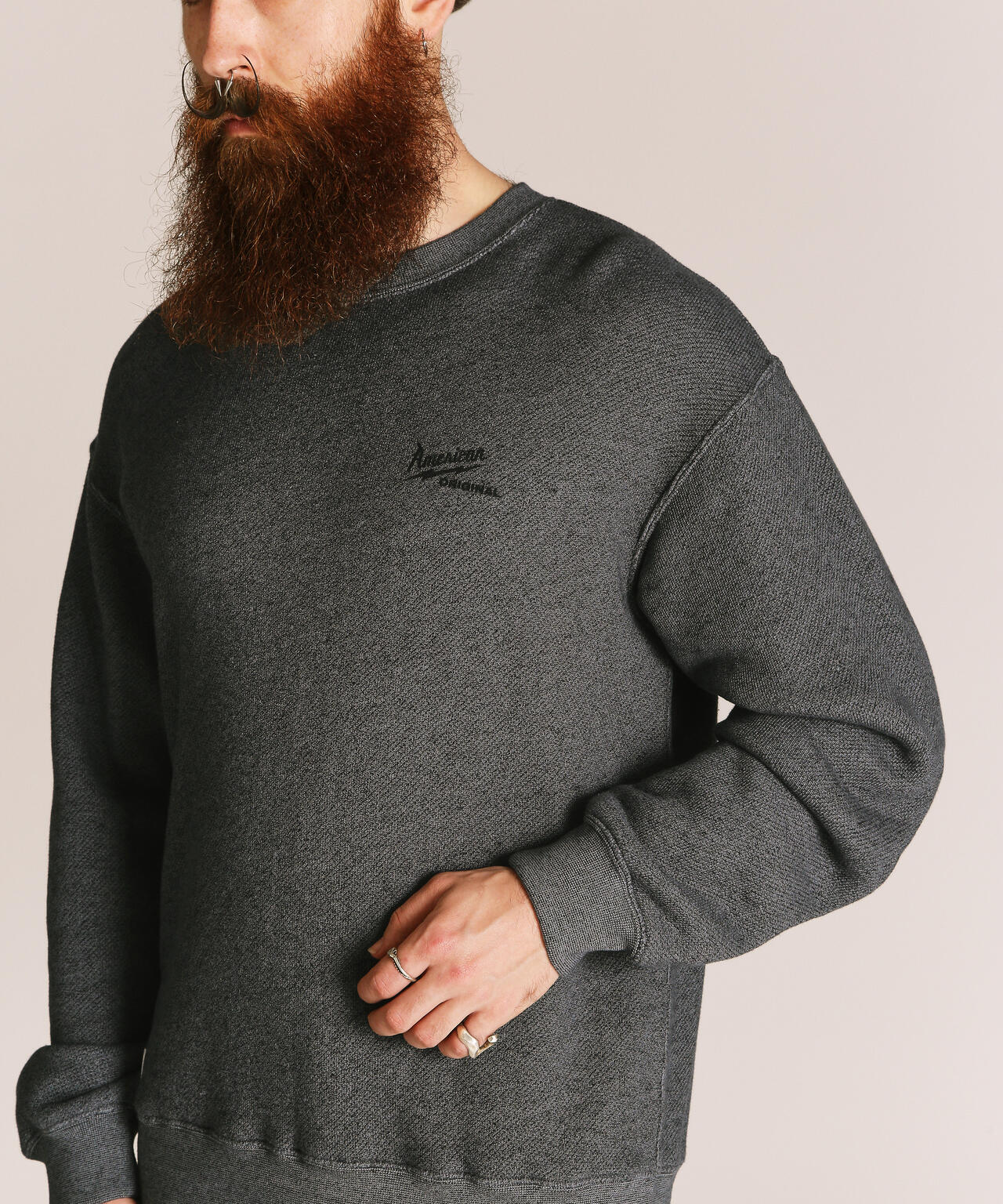 SALT AND PEPPER CREW SWEAT AMERICAN ORIGINAL