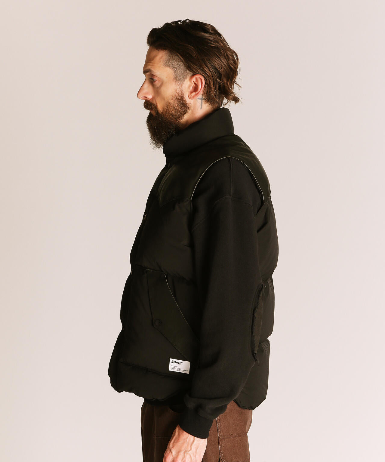 LEATHER COMB. VEST/レザー コンビベスト
