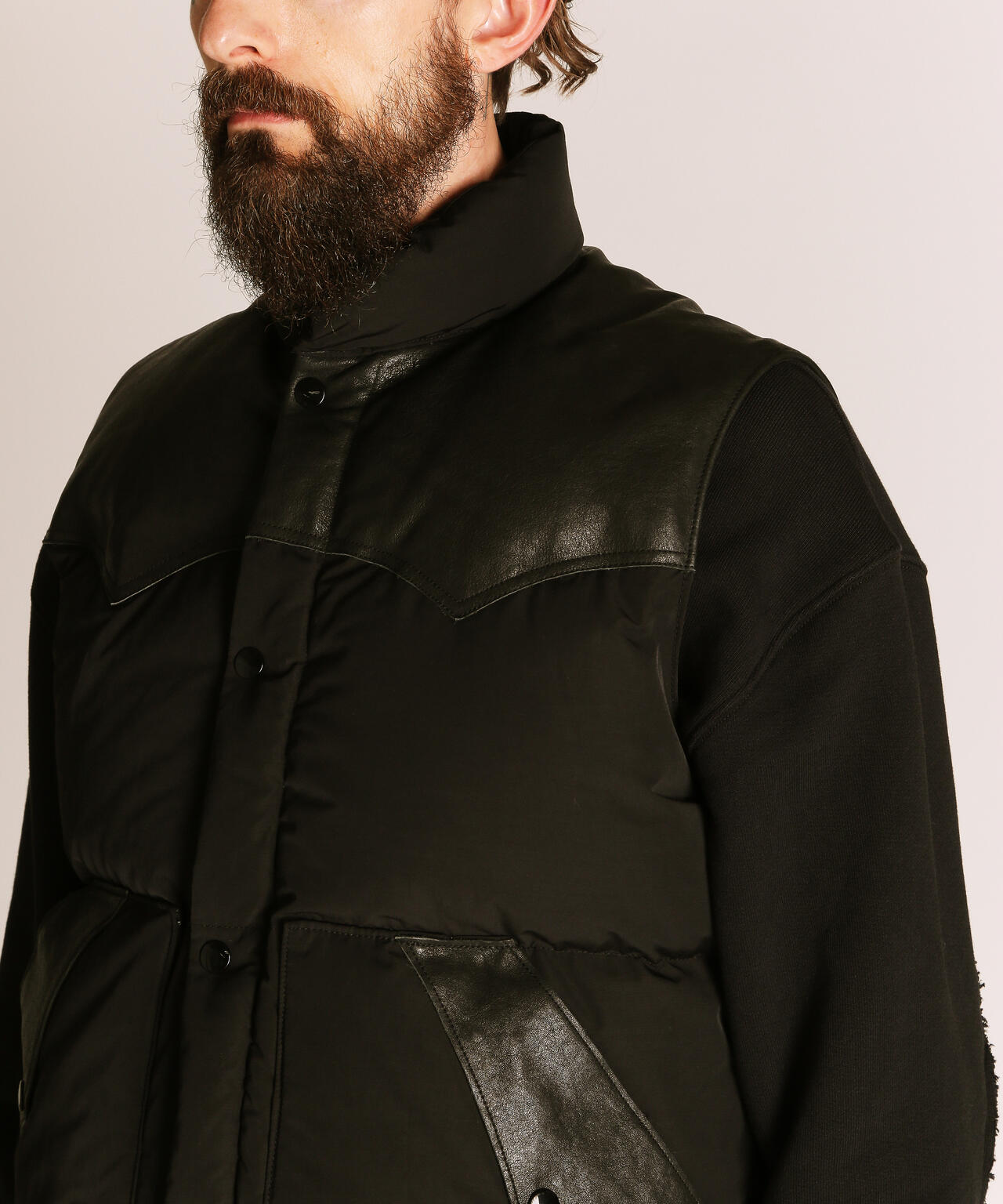 LEATHER COMB. VEST/レザー コンビベスト