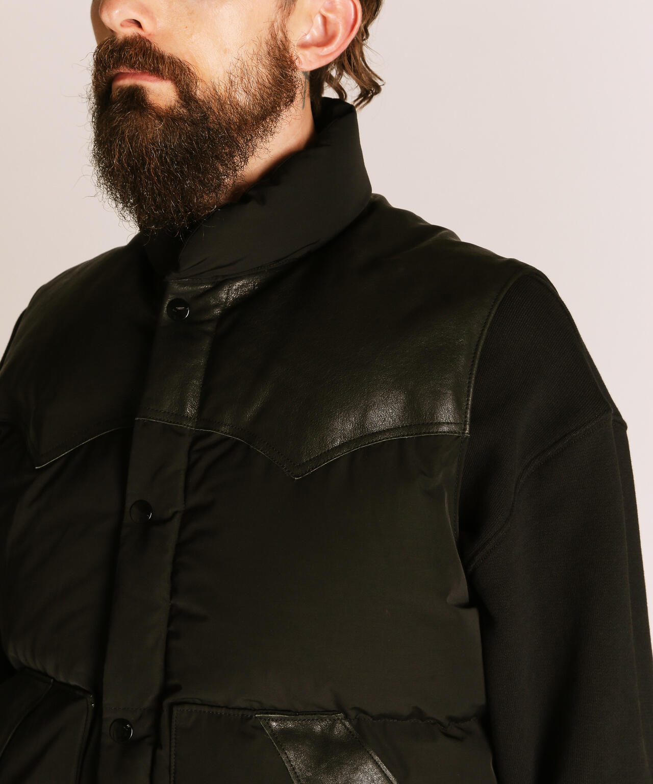 LEATHER COMB. VEST/レザー コンビベスト