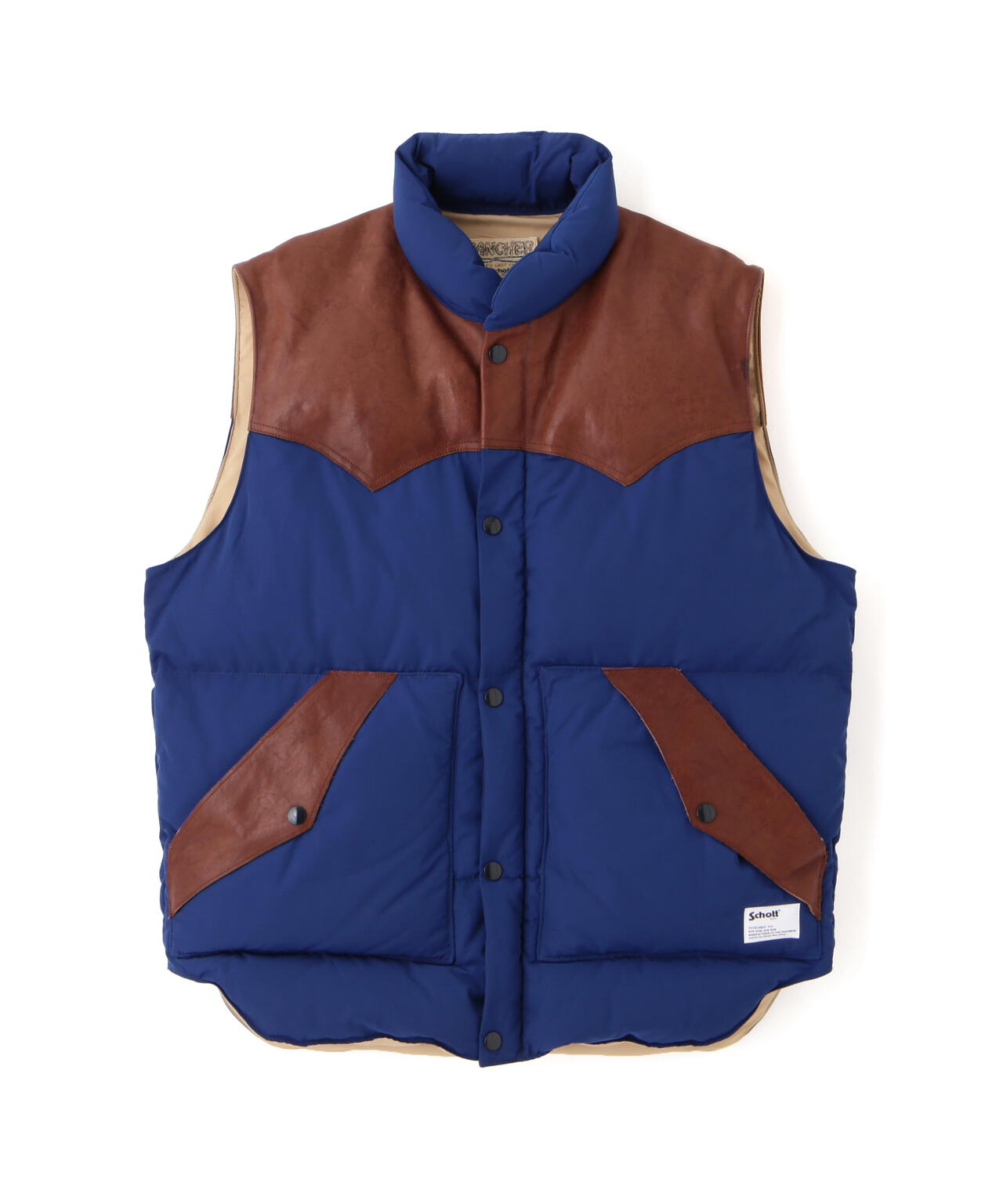 LEATHER COMB. VEST/レザー コンビベスト