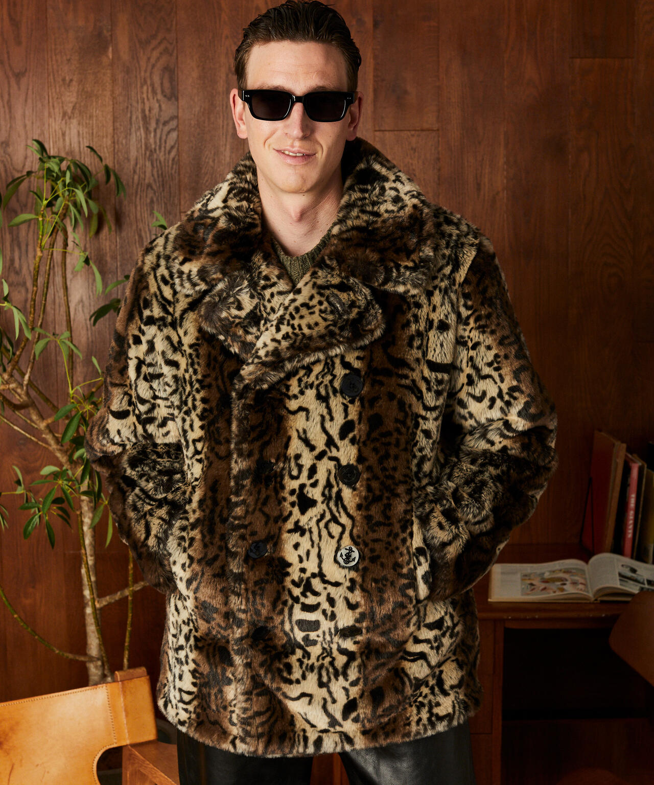 LEOPARD FUR PEACOAT/レオパード ファーコート