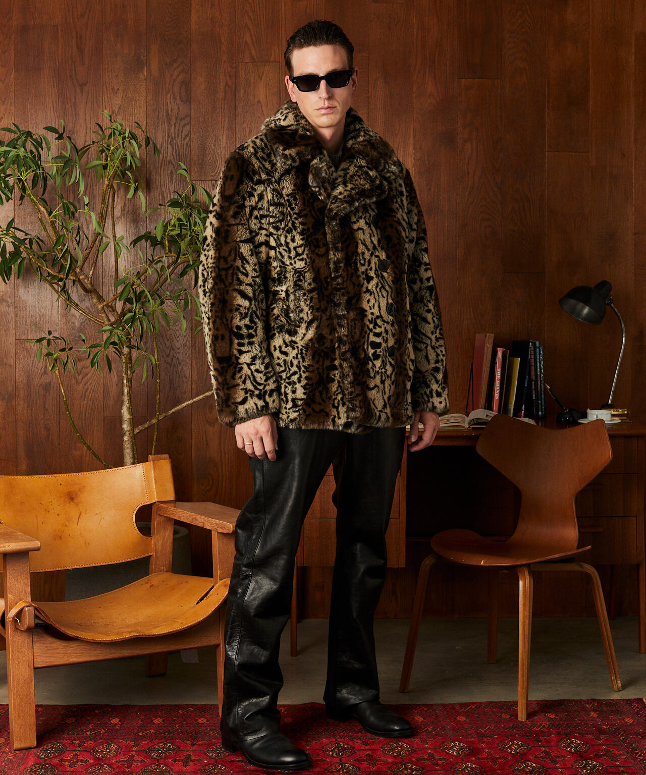 LEOPARD FUR PEACOAT/レオパード ファーコート