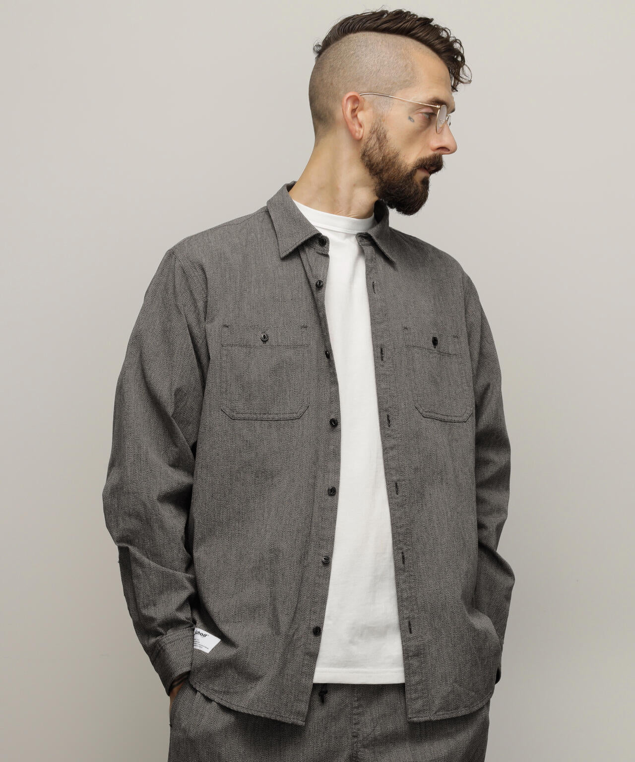 COTTON COVERT LS SHIRT/コットン コバート ロングスリーブシャツ