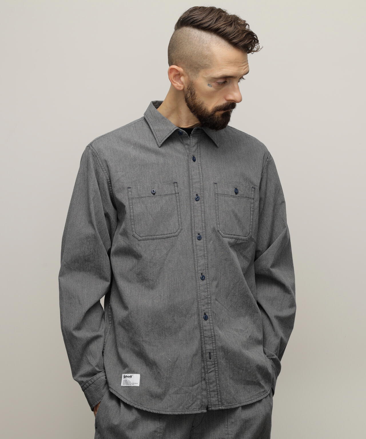 COTTON COVERT LS SHIRT/コットン コバート ロングスリーブシャツ