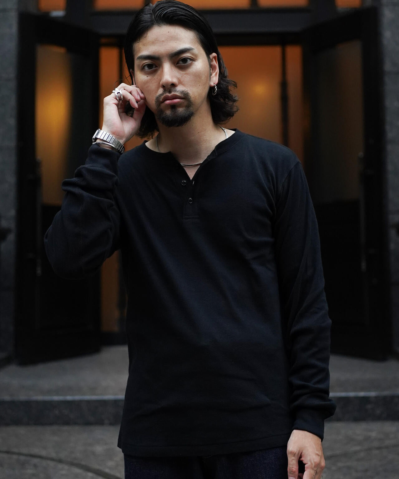 2PACK LS HENLEY NECK T-SHIRT/2パック ヘンリーネック ロンT