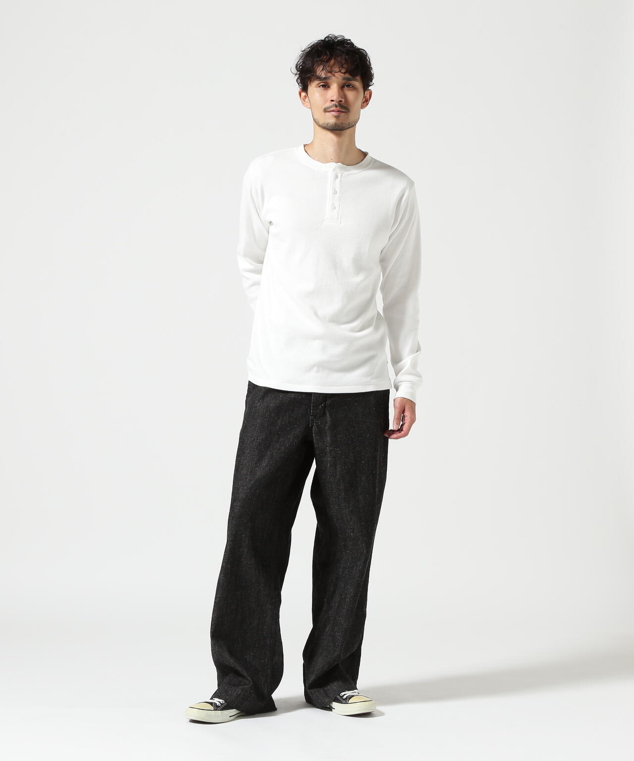2PACK LS HENLEY NECK T-SHIRT/2パック ヘンリーネック ロンT