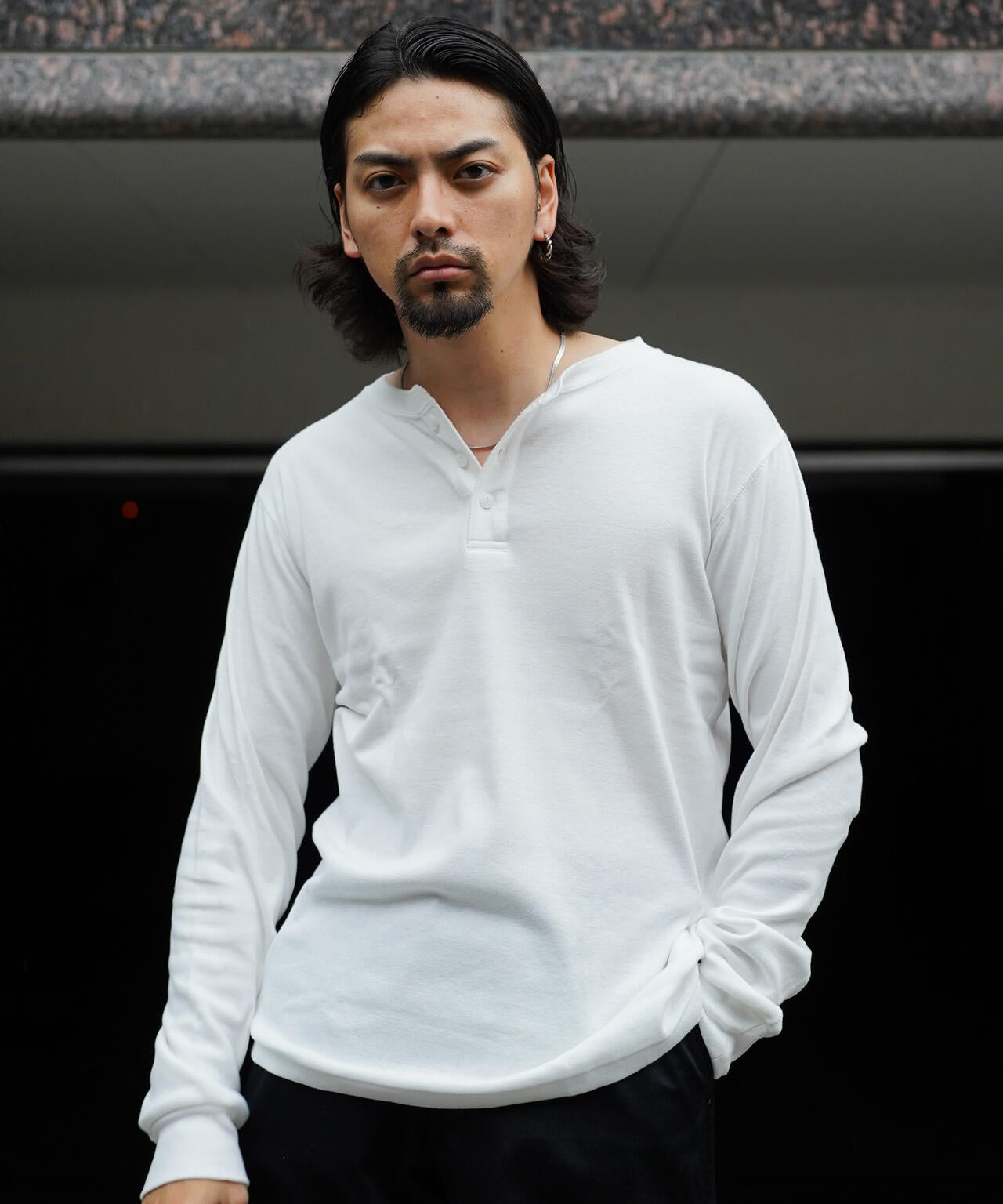 2PACK LS HENLEY NECK T-SHIRT/2パック ヘンリーネック ロンT