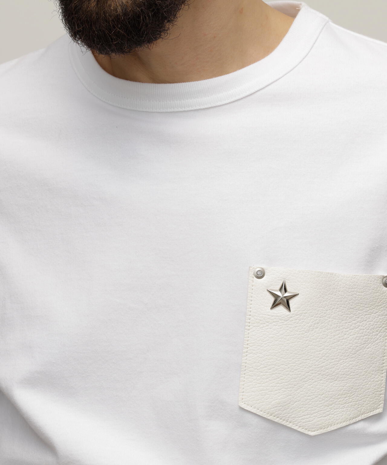 ONESTAR LEATHER POCKET T-SHIRT/ワンスターレザーポケット Tシャツ