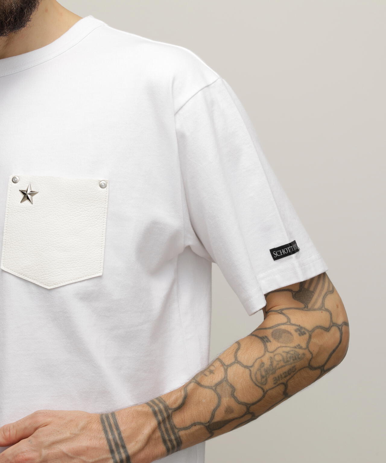 ONESTAR LEATHER POCKET T-SHIRT/ワンスターレザーポケット Tシャツ
