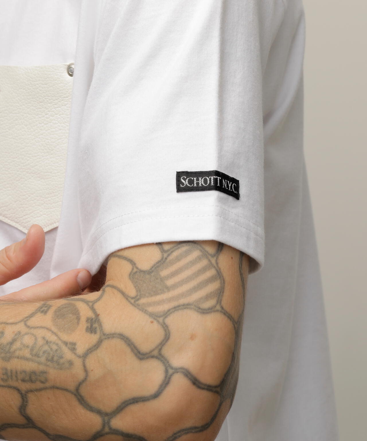 ONESTAR LEATHER POCKET T-SHIRT/ワンスターレザーポケット Tシャツ