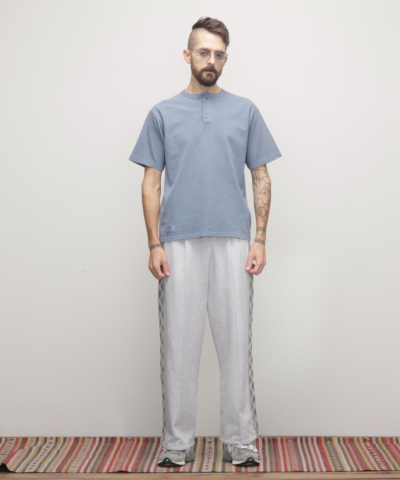 PIGMENT O/D SS HENLEY NECK T-SHIRT/ピグメント オーバーダイ ヘンリーネック Tシャツ