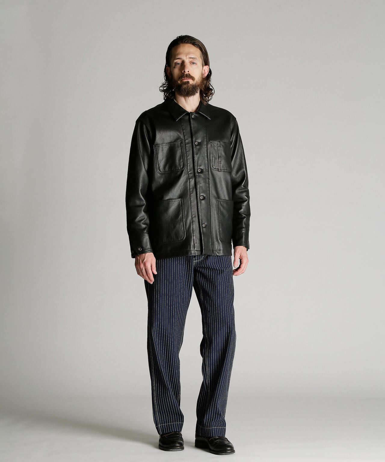 LAMB LEATHER COVERALL JACKET/ラムレザー カバーオール ジャケット