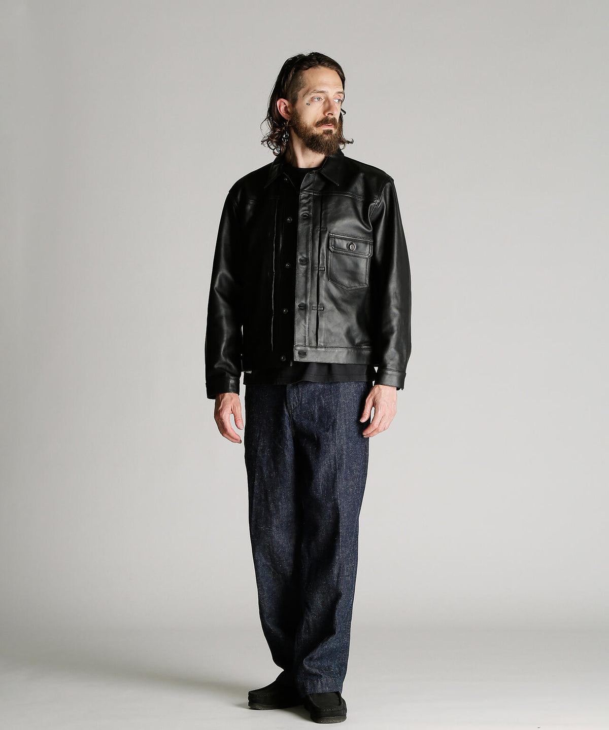 SHEEP LEATHER 1st TRACKER JACKET/シープレザー トラッカージャケット