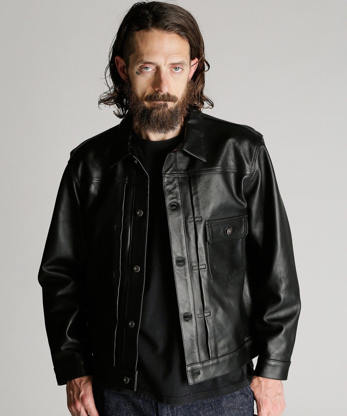 SHEEP LEATHER 1st TRACKER JACKET/シープレザー トラッカージャケット