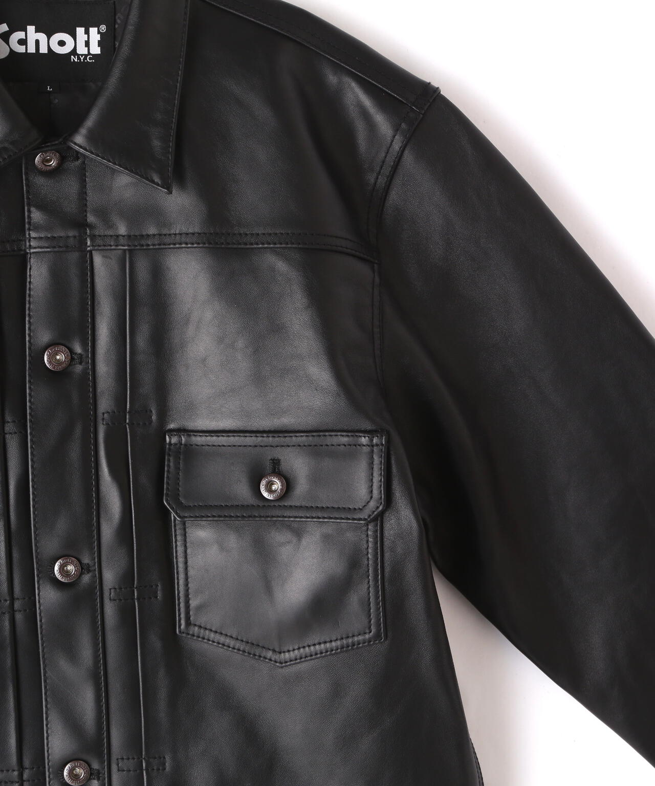 SHEEP LEATHER 1st TRACKER JACKET/シープレザー トラッカージャケット