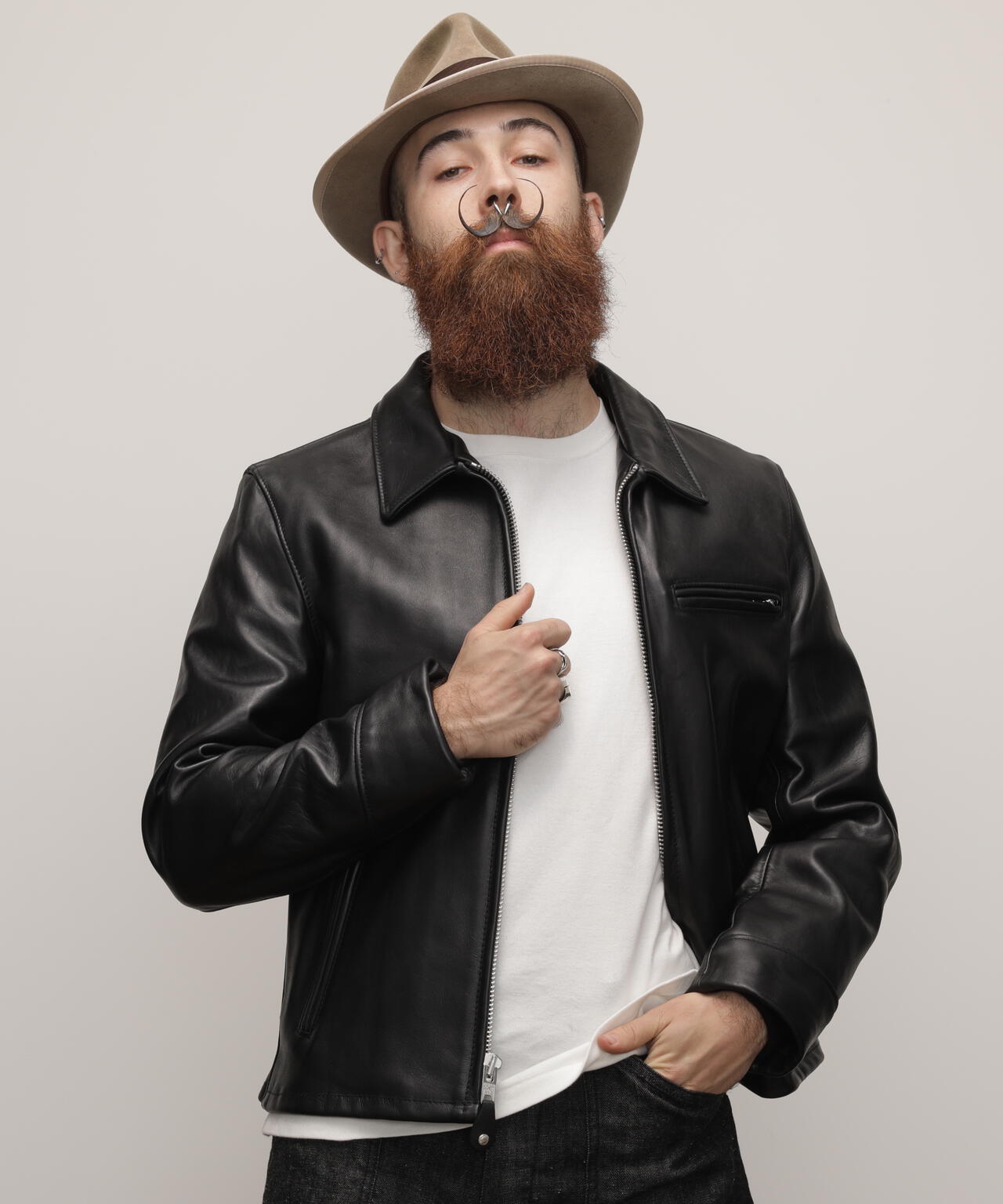 103US TRUCKER JACKET/レザートラッカー ジャケット