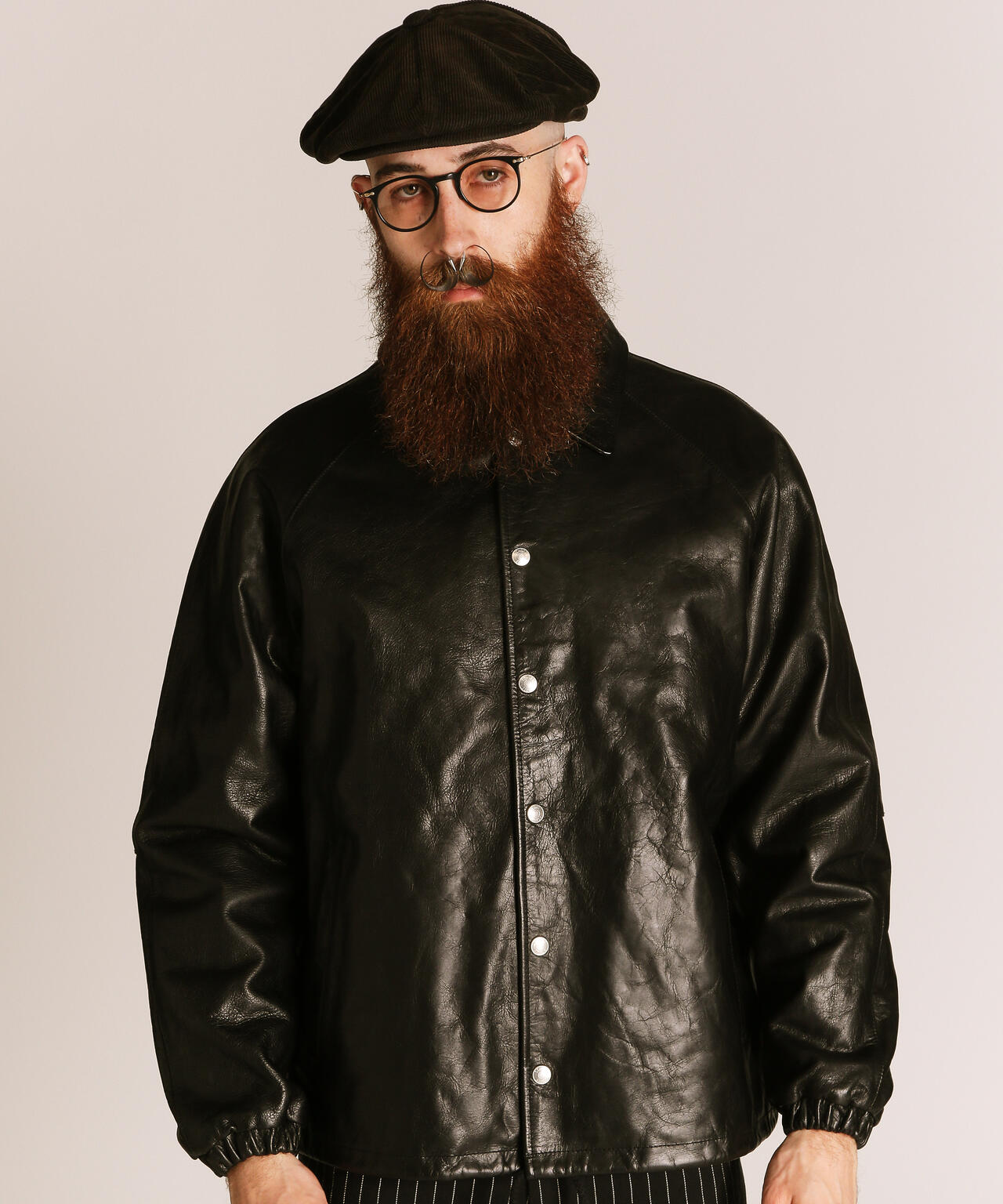 LEATHER COACH JACKET/レザーコーチジャケット