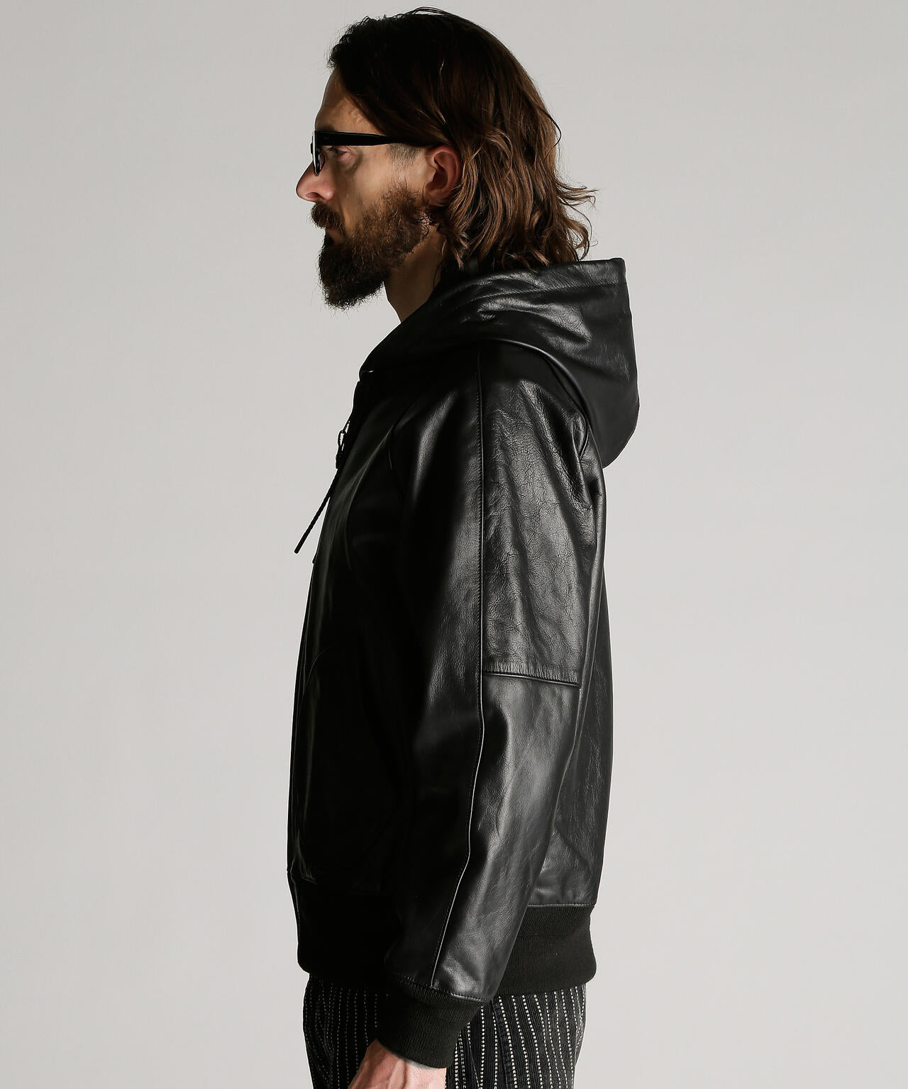 LEATHER HOOED JACKET/レザー フーデッドジャケット