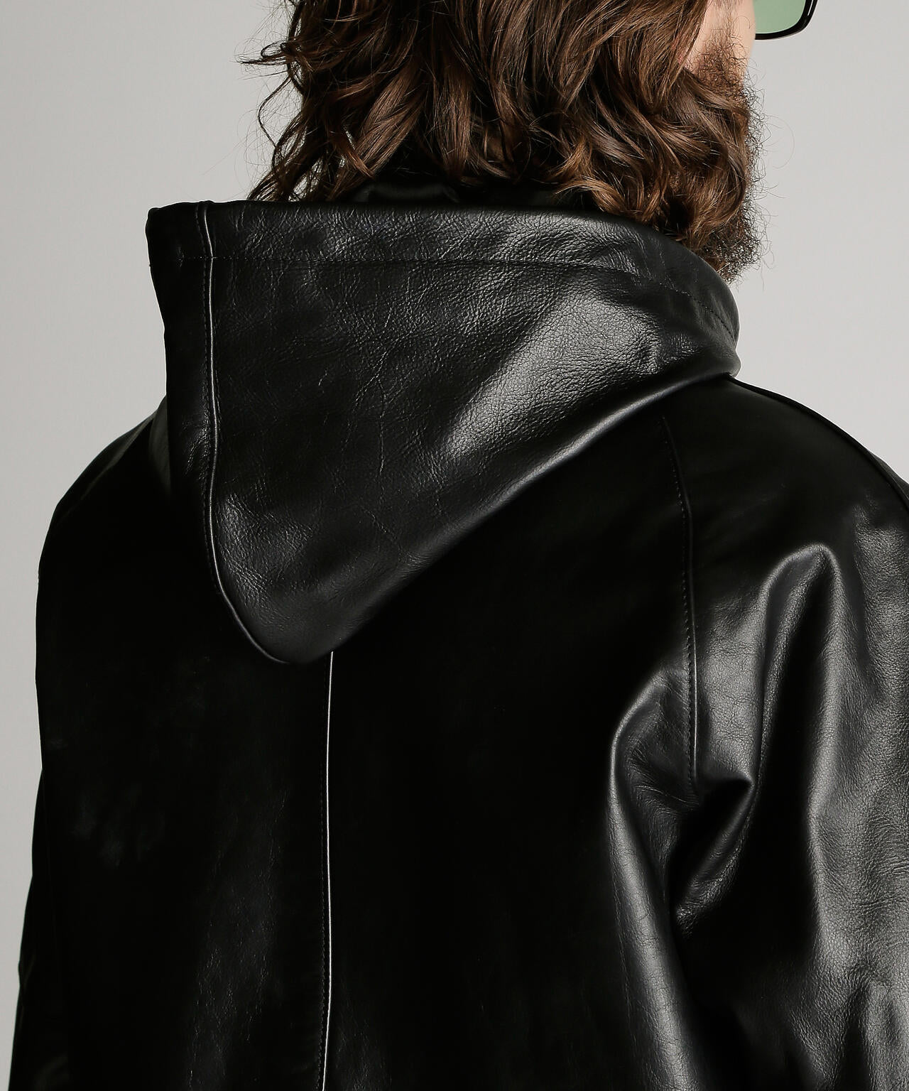 LEATHER HOOED JACKET/レザー フーデッドジャケット