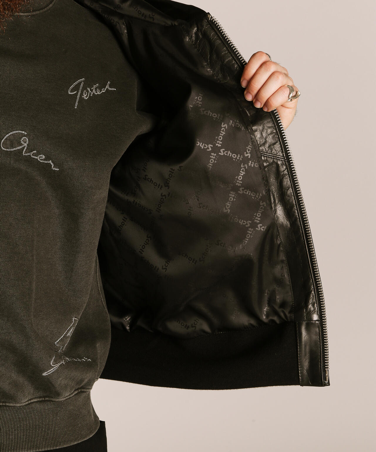 LEATHER HOOED JACKET/レザー フーデッドジャケット