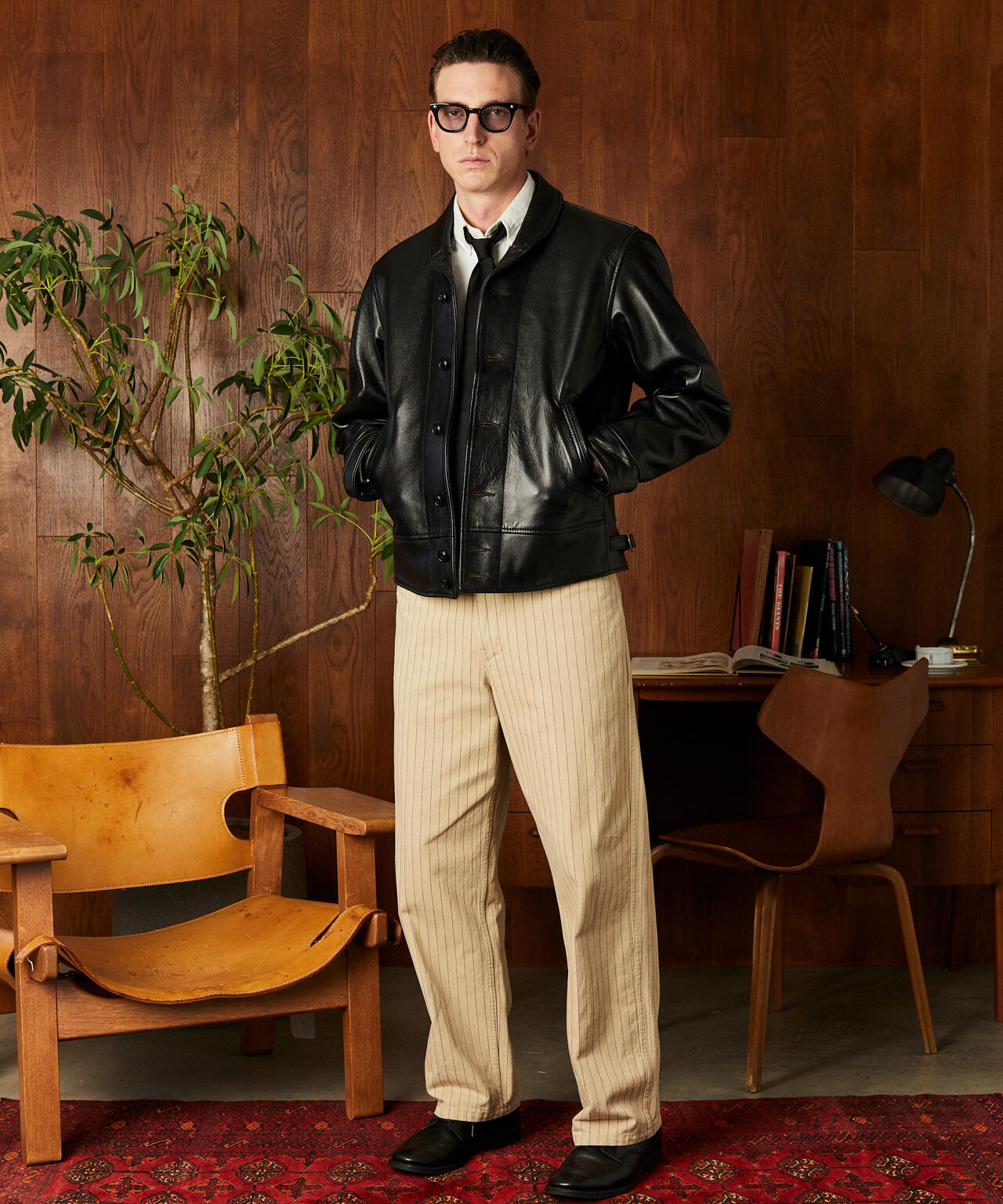 230US COSSACK JACKET/レザー コサックジャケット