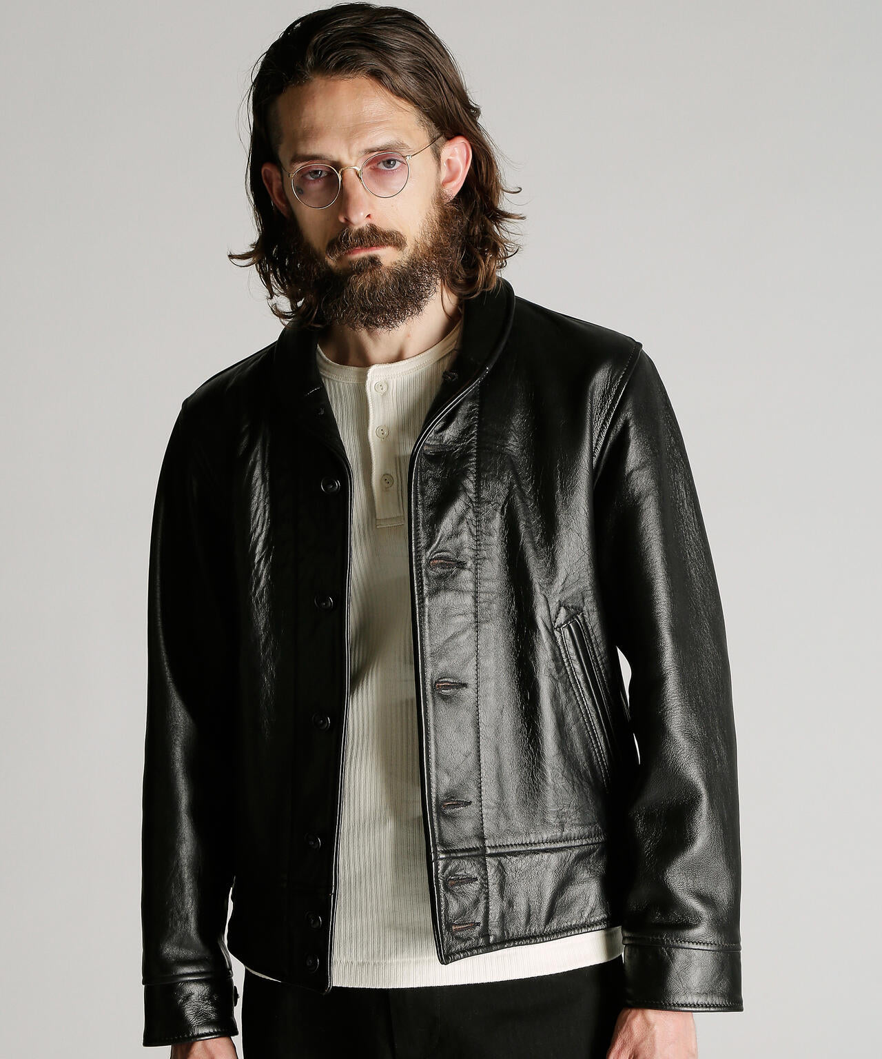 230US COSSACK JACKET/レザー コサックジャケット