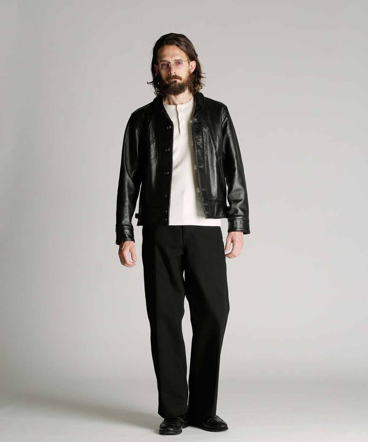 230US COSSACK JACKET/レザー コサックジャケット