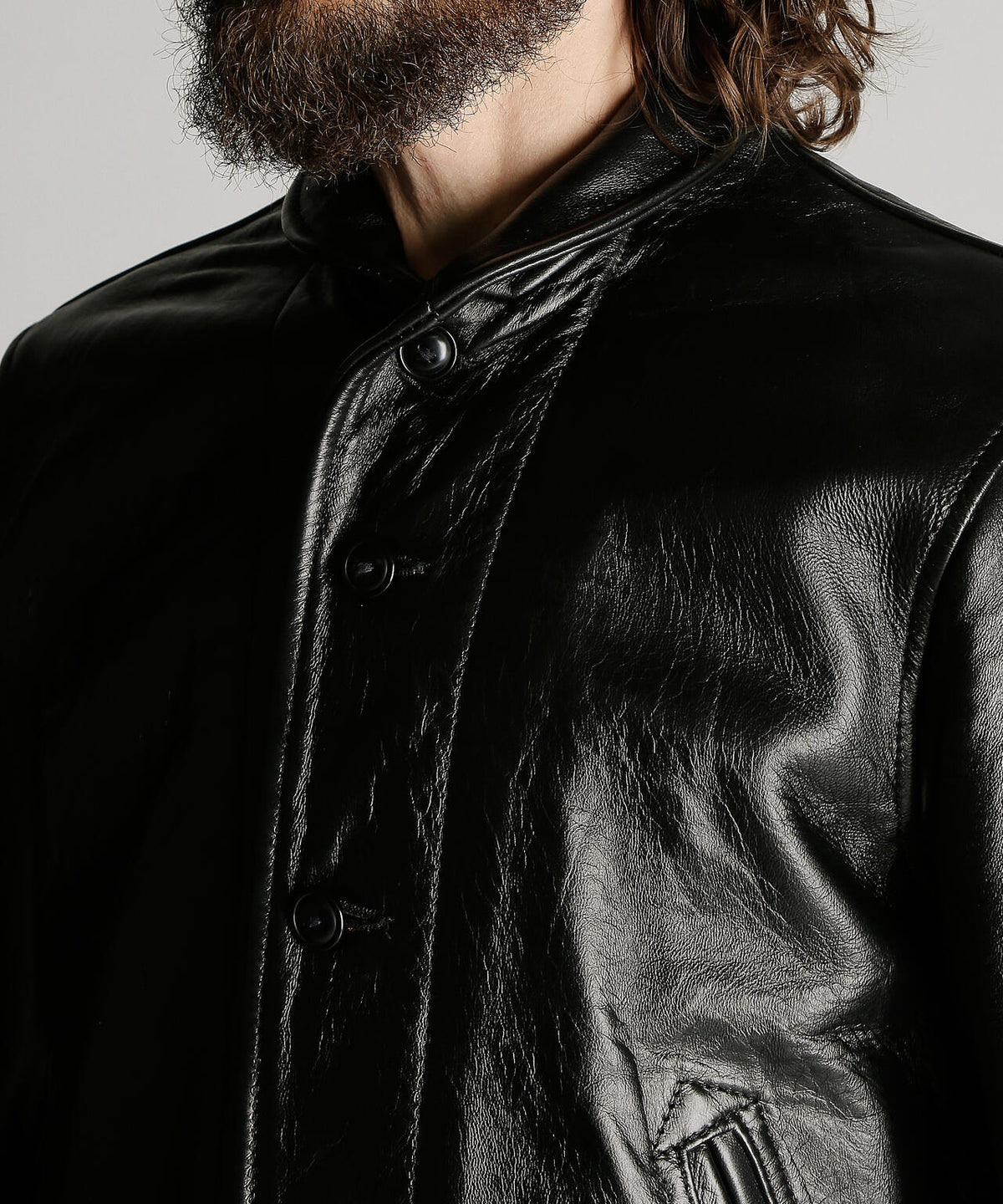 230US COSSACK JACKET/レザー コサックジャケット