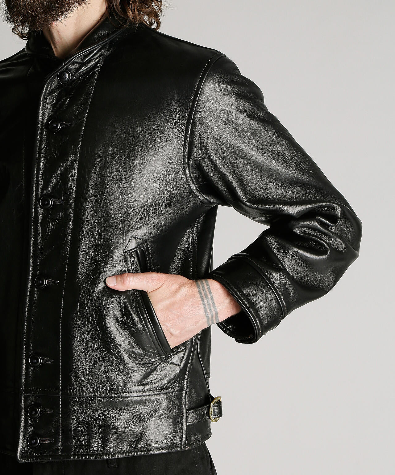 230US COSSACK JACKET/レザー コサックジャケット