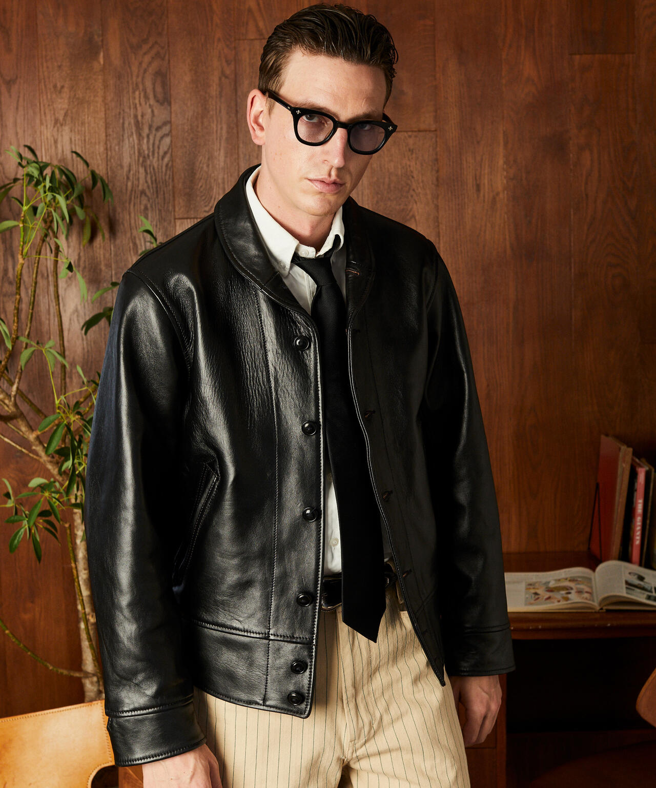 230US COSSACK JACKET/レザー コサックジャケット