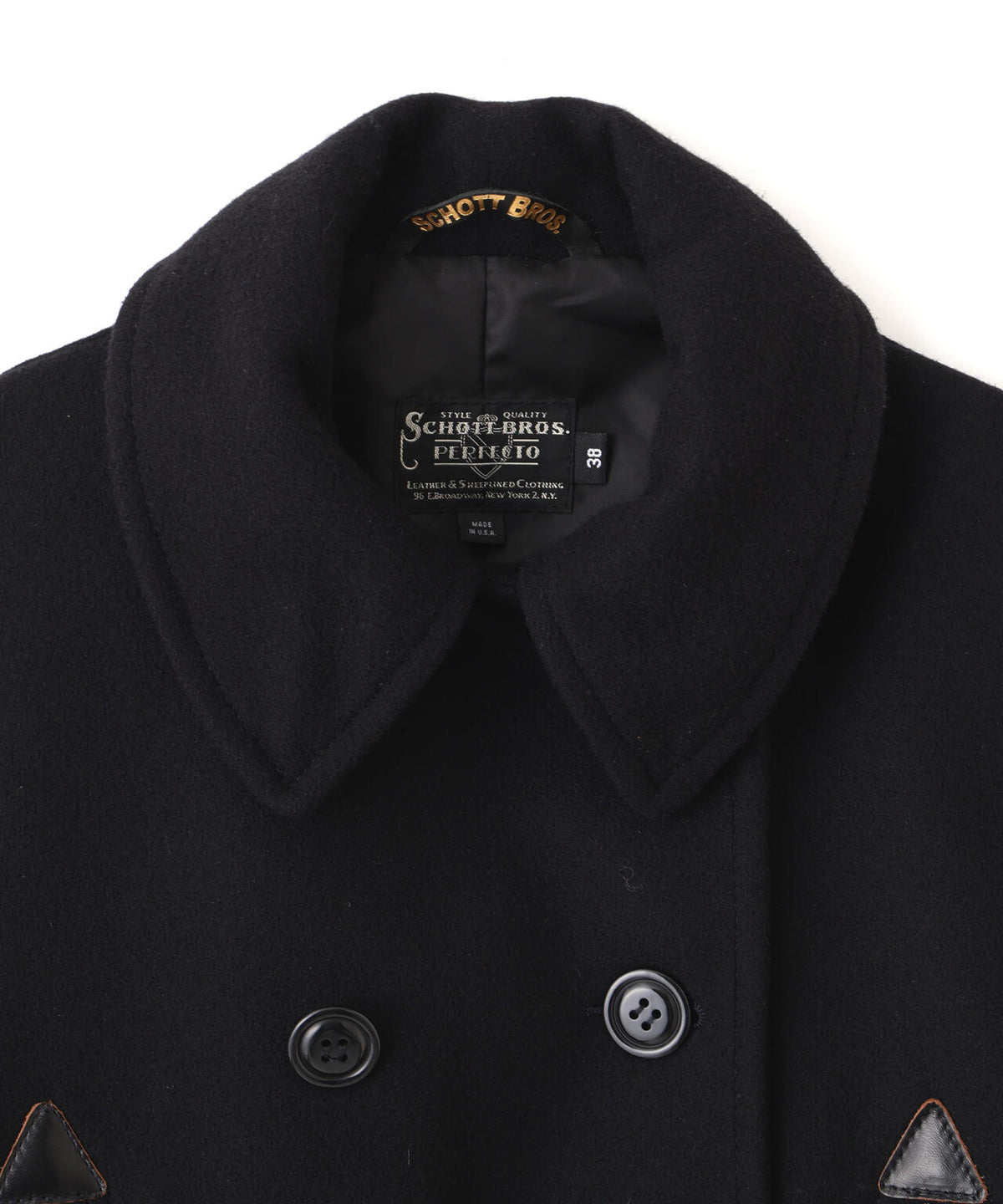 787US LEATHER COMB. PEA JACKET/レザーコンビ ピージャケット