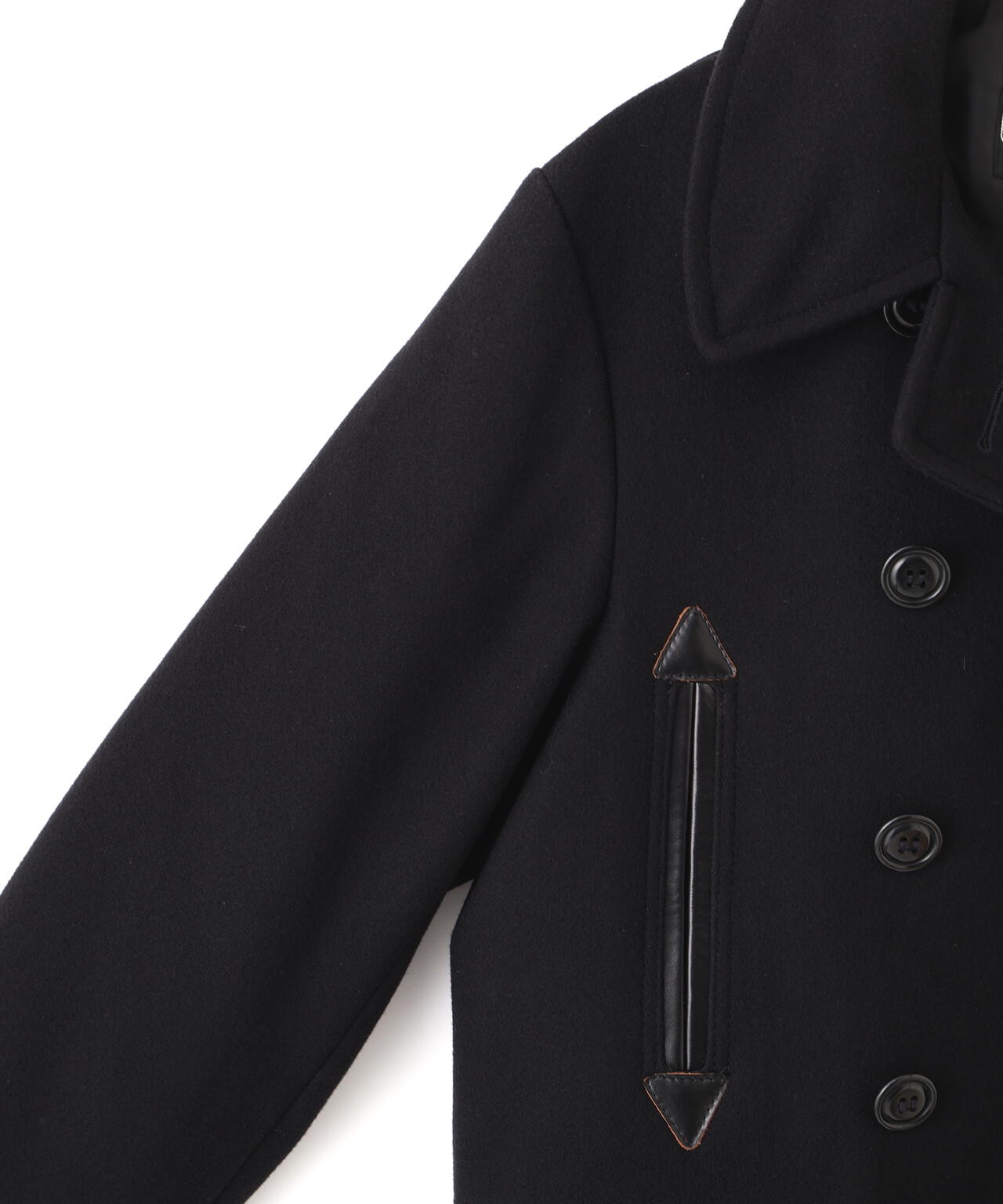 787US LEATHER COMB. PEA JACKET/レザーコンビ ピージャケット