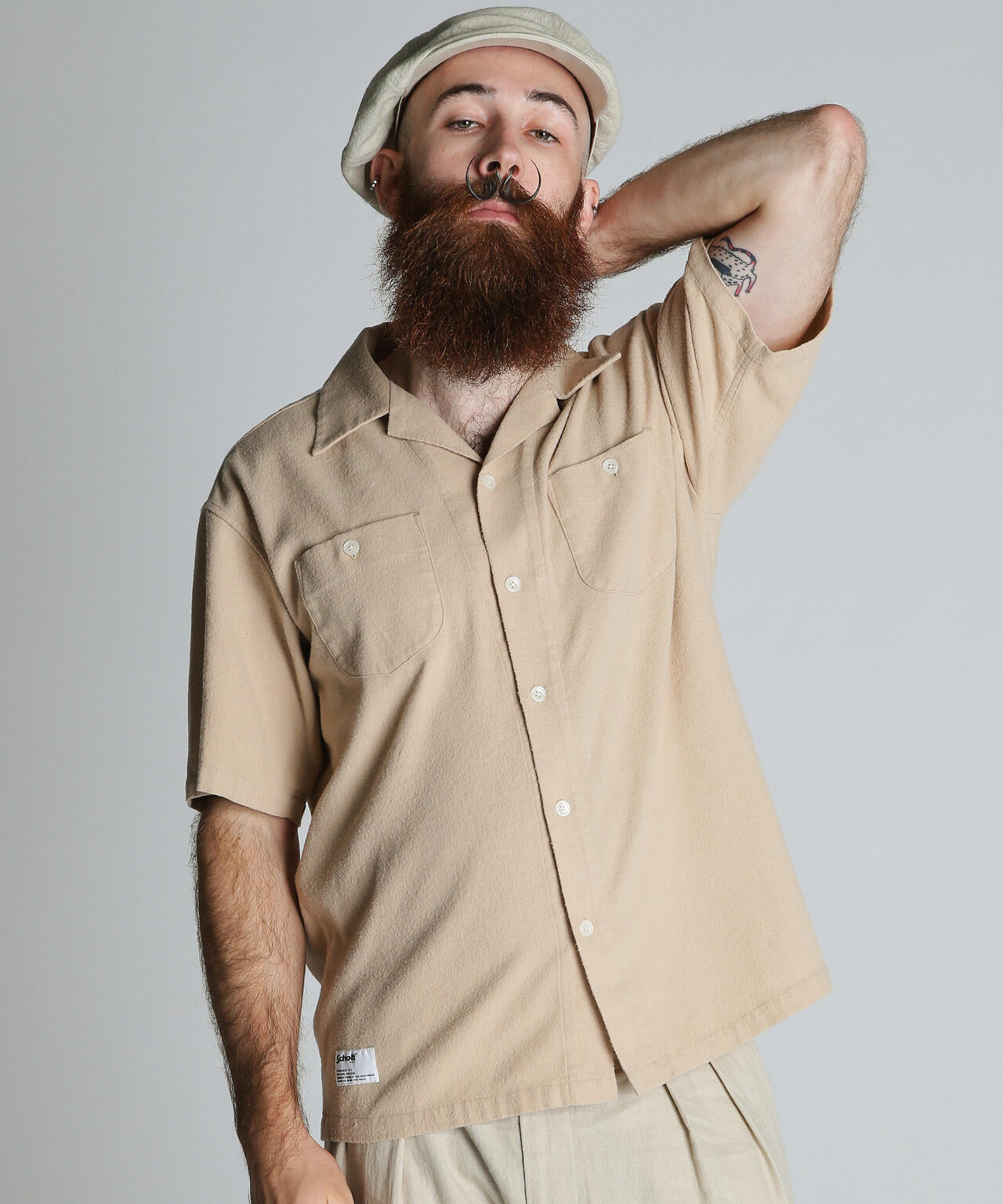 HV PLAIN WORK SHIRT/ヘンプビスコース プレーン ワークシャツ