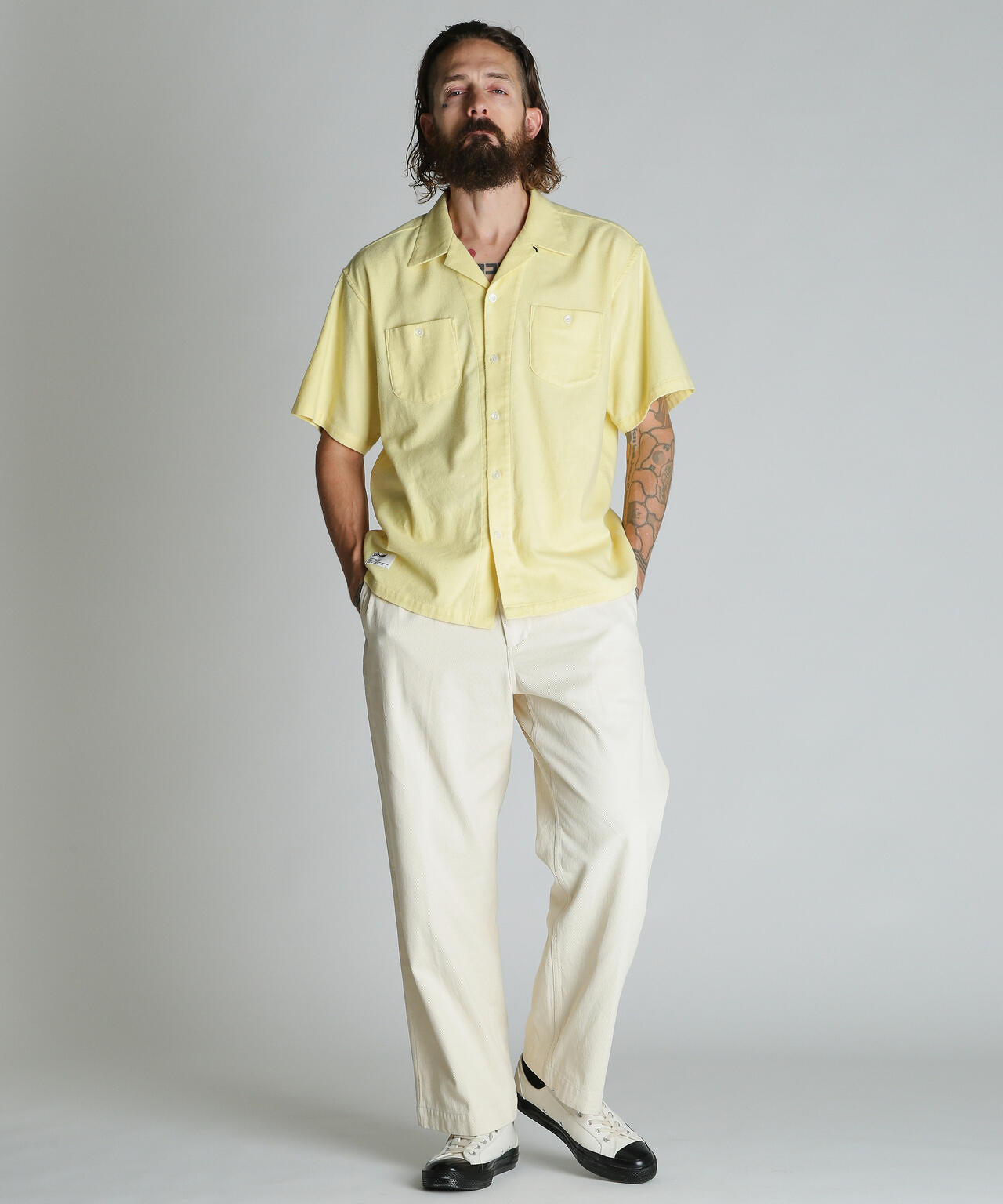 HV PLAIN WORK SHIRT/ヘンプビスコース プレーン ワークシャツ