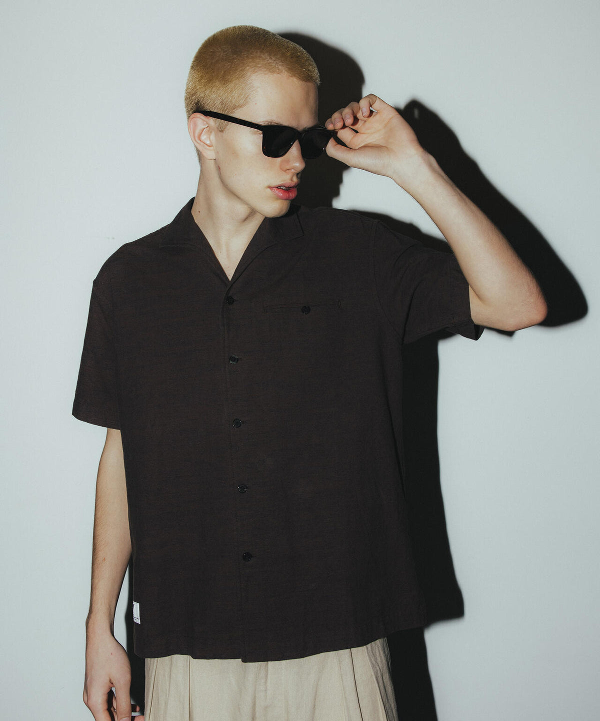 MIX SHARK COLLAR SS SHIRT/ミックス シャークカラー 半袖シャツ