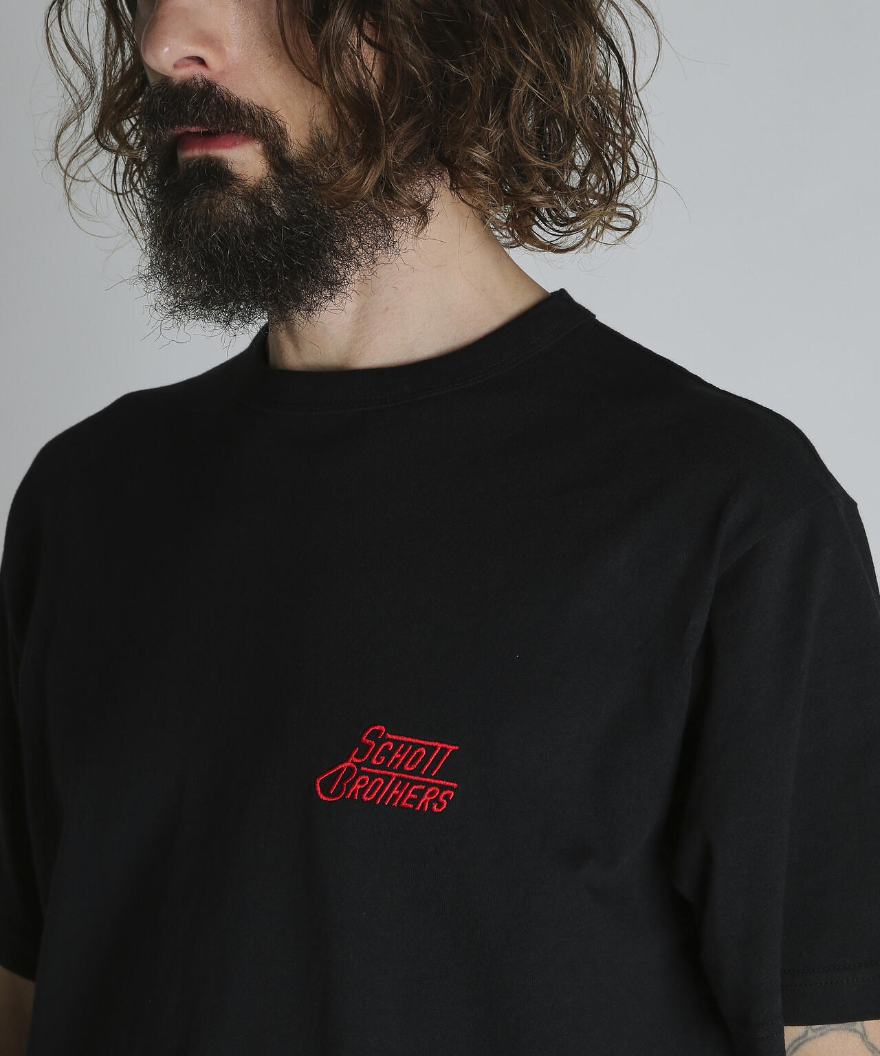 HEART.LOGO Schott BROS. EMB. T-SHIRT/ハートロゴ ショットブロス 刺繍Tシャツ