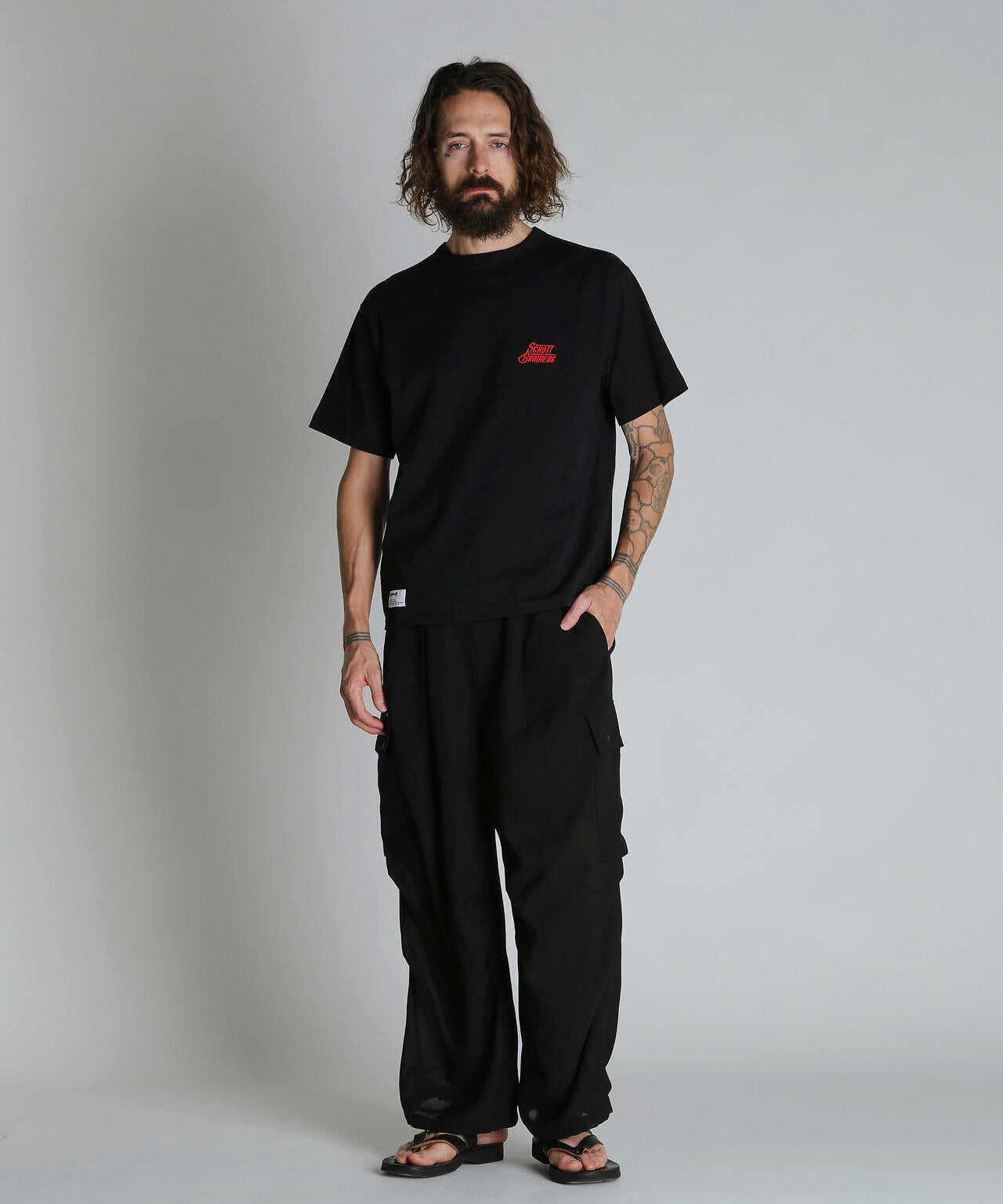 HEART.LOGO Schott BROS. EMB. T-SHIRT/ハートロゴ ショットブロス 刺繍Tシャツ